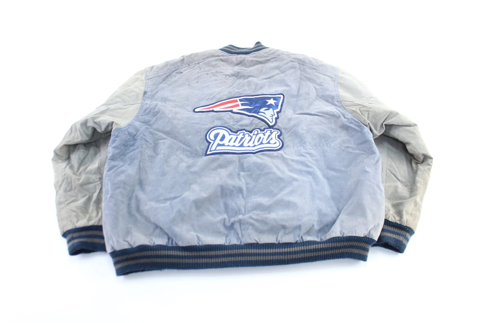 New England Patriots Embroidered Suede Zip Up Jacket - Image 2