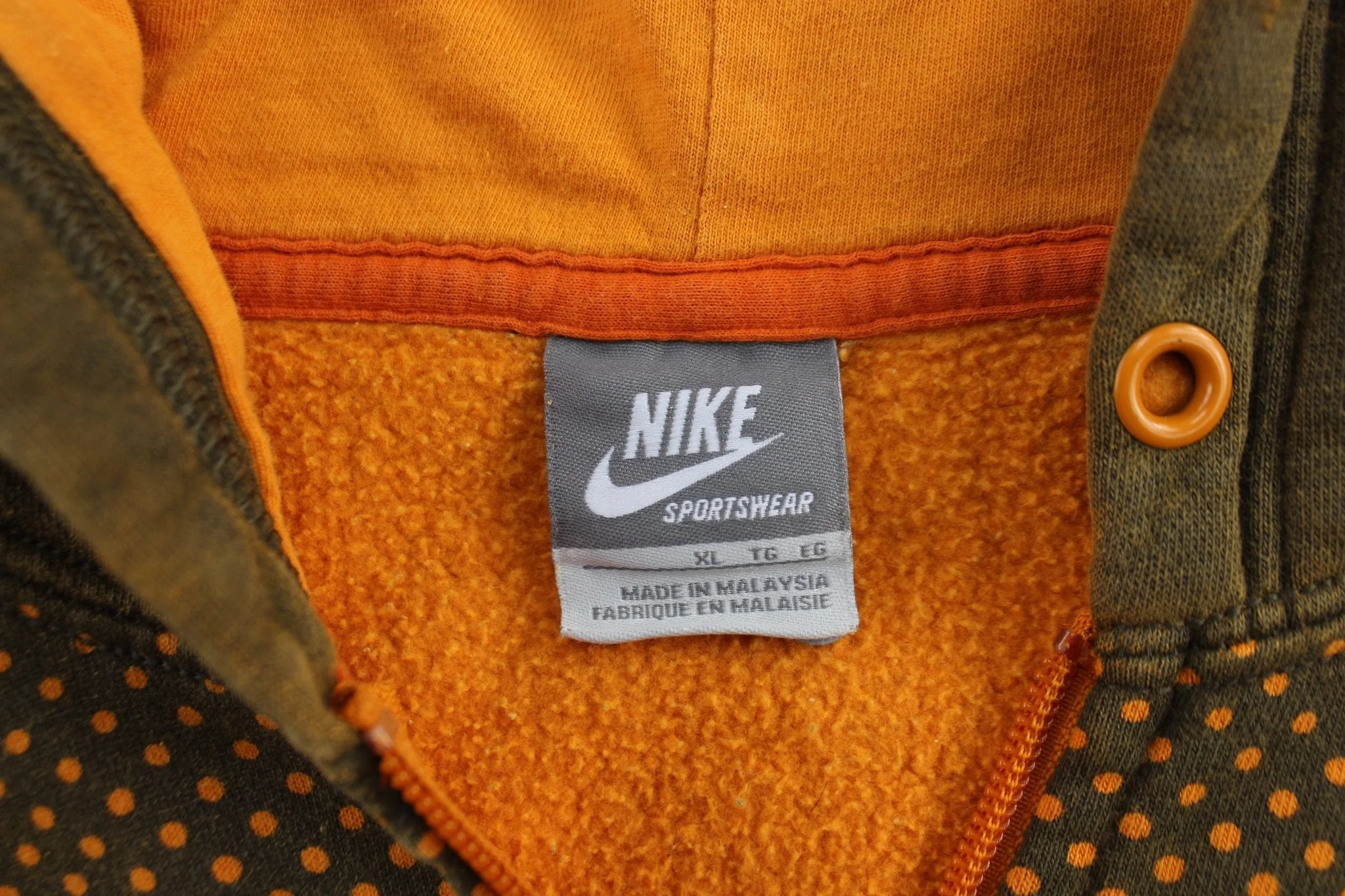 Nike Air Just Do It Logo Orange Full Zip Hoodie - Image 3