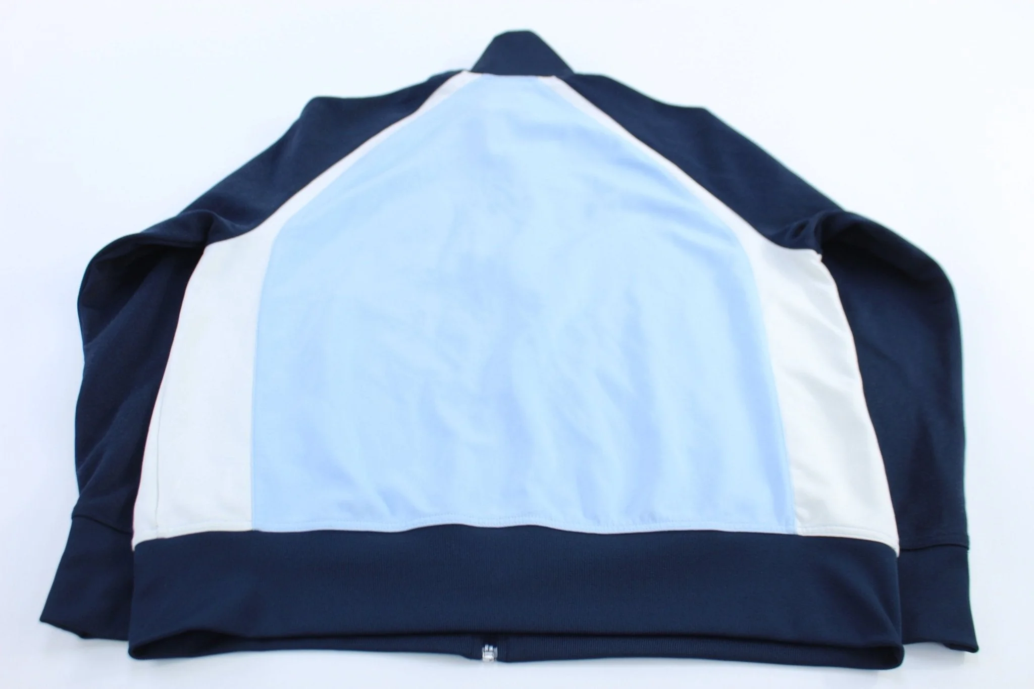 Nike Athletics Embroidered Logo Blue & White Striped Track Jacket - Image 2