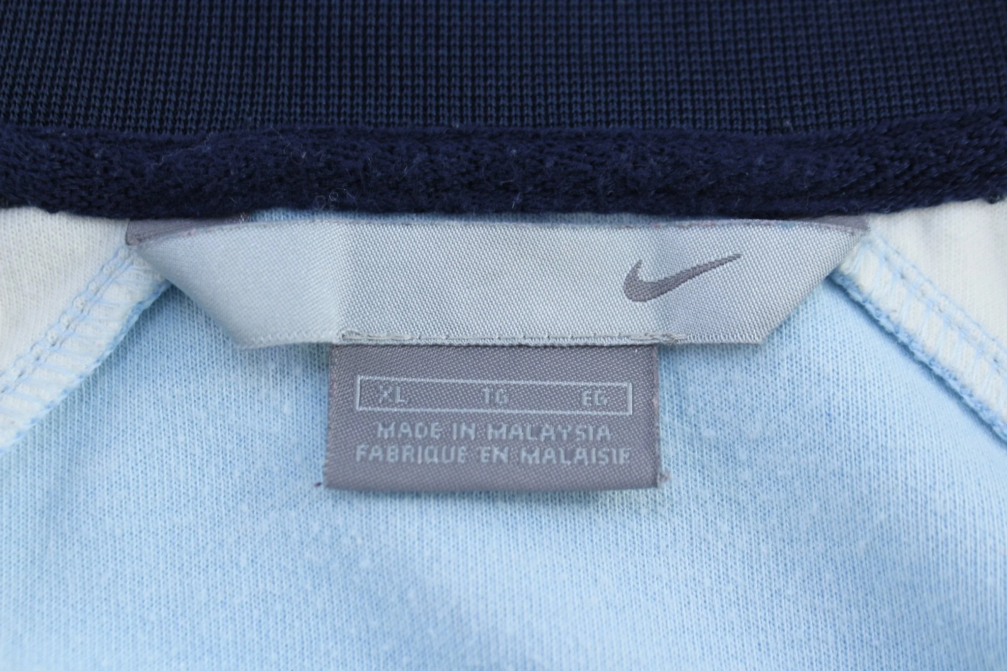 Nike Athletics Embroidered Logo Blue & White Striped Track Jacket - Image 3