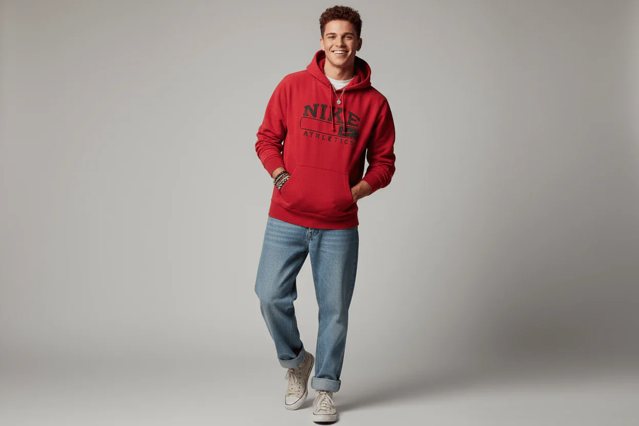 Nike Athletics Red Pullover Hoodie