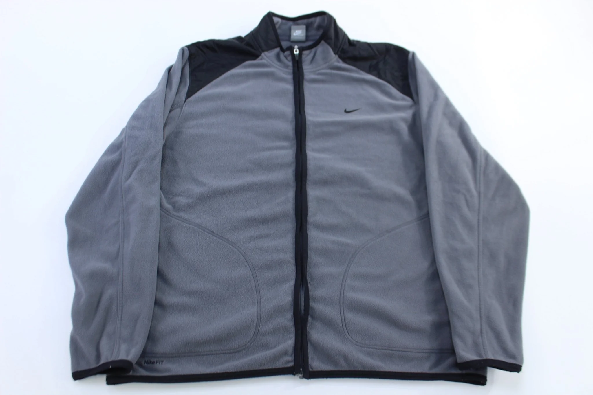 Nike Embroidered Logo Grey Fleece Full Zip Jacket