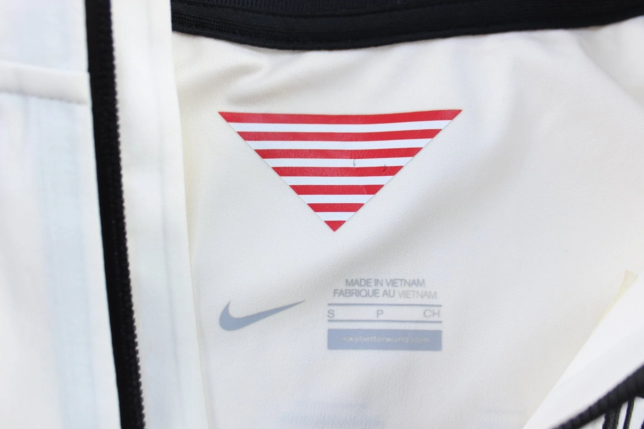 Nike Embroidered Logo Team USA Black & White Striped Jacket - Image 3