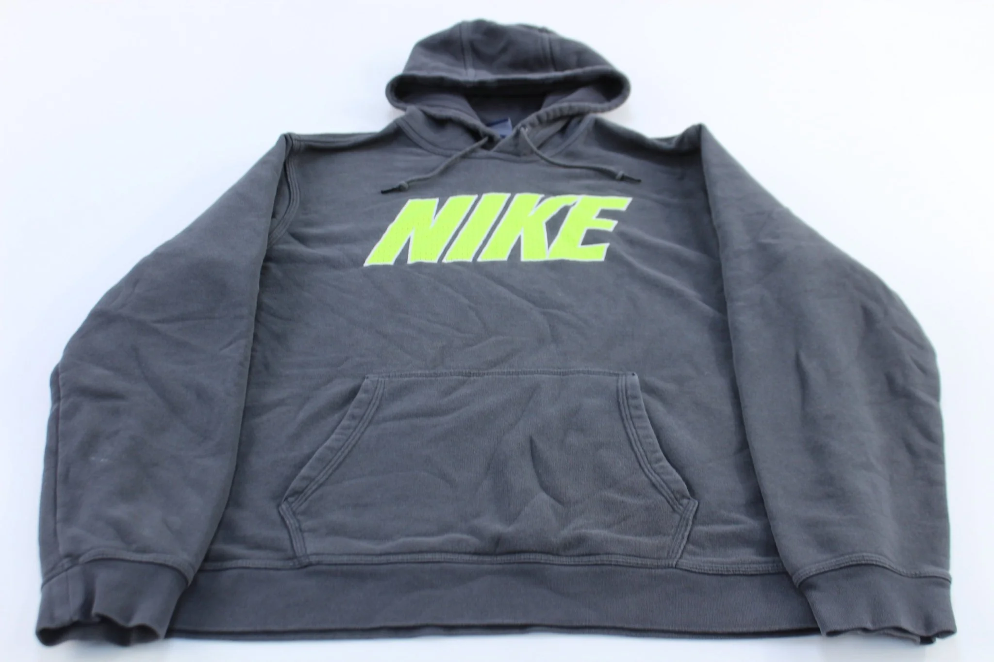 Nike Embroidered Spellout Logo Grey Pullover Hoodie