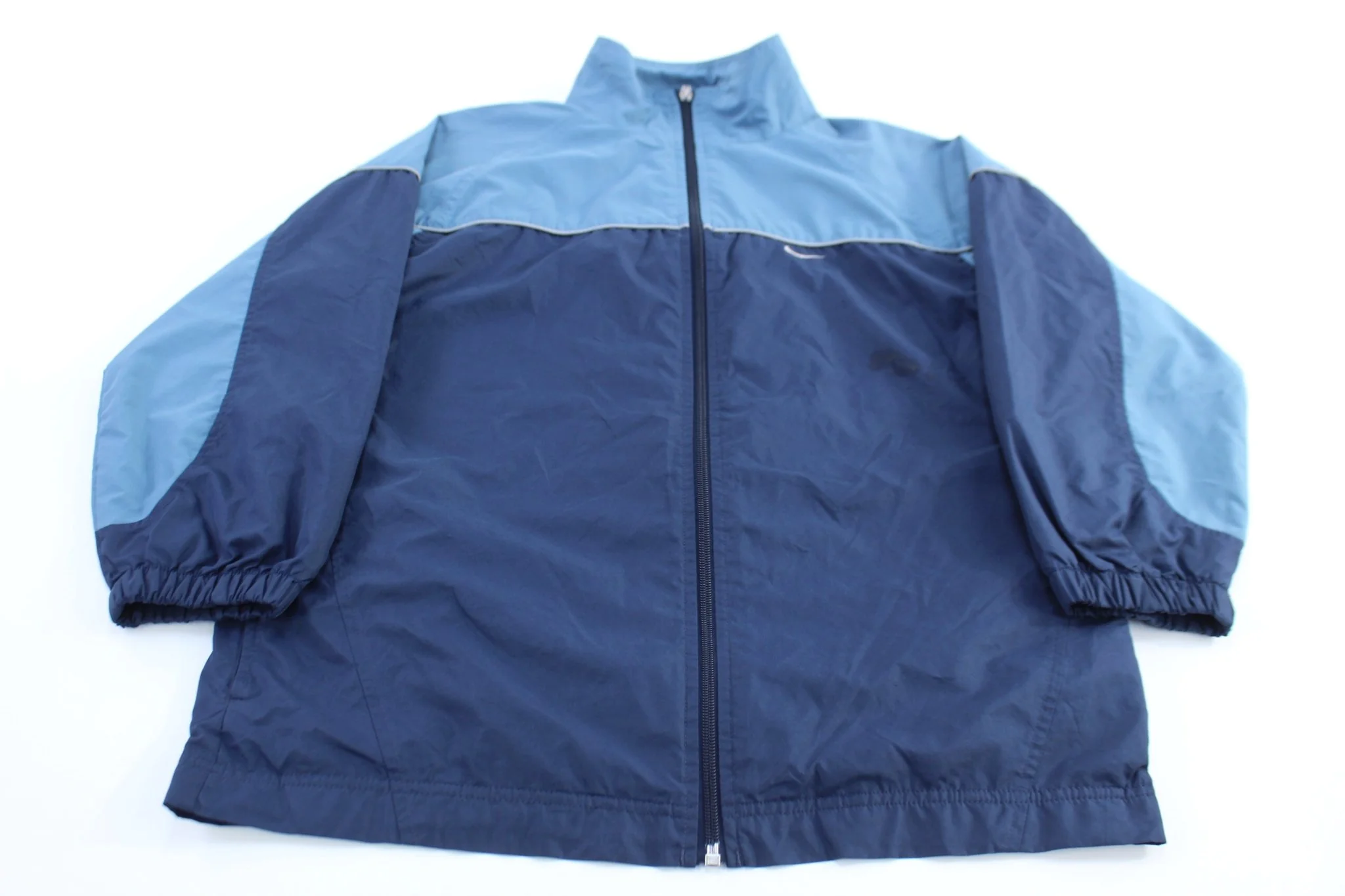 Nike Embroidered Swoosh Logo Blue Windbreaker Jacket
