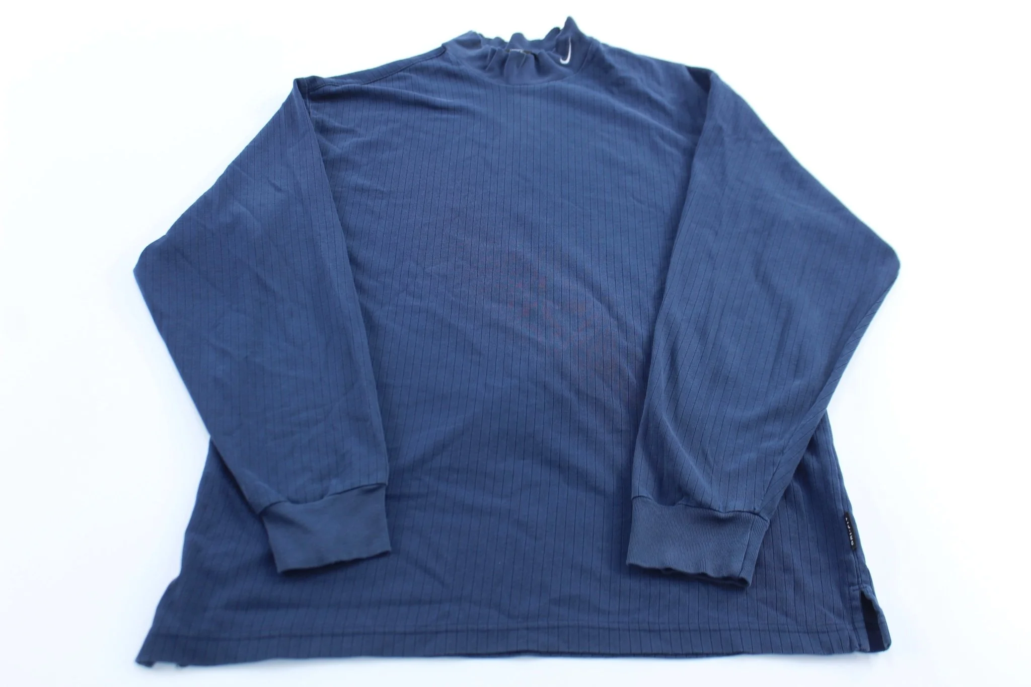 Nike Golf Embroidered Logo Blue Mock Neck LS T-Shirt