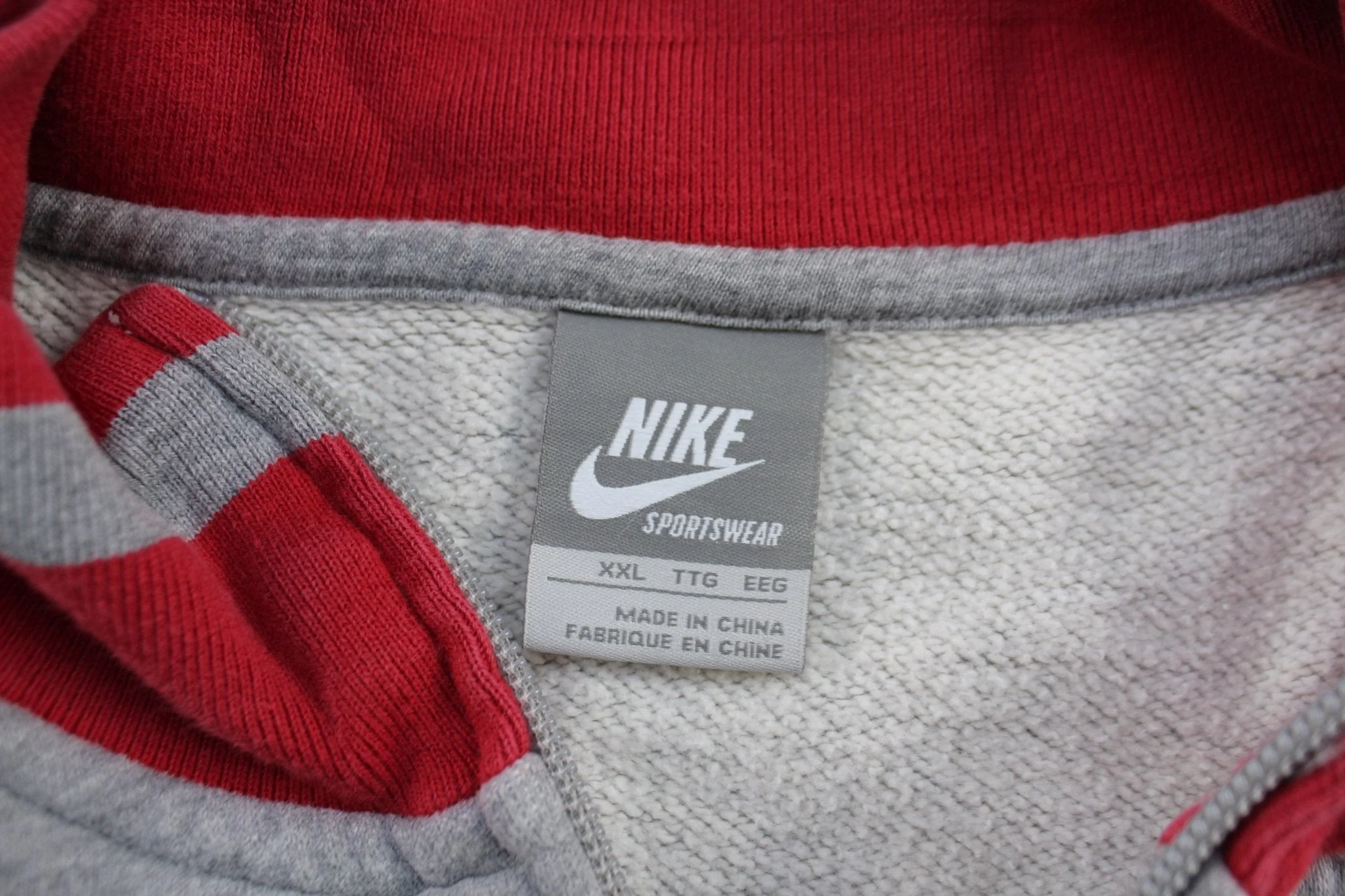 Nike Sportwear Embroidered Logo Red & Grey Track Jacket - Image 3