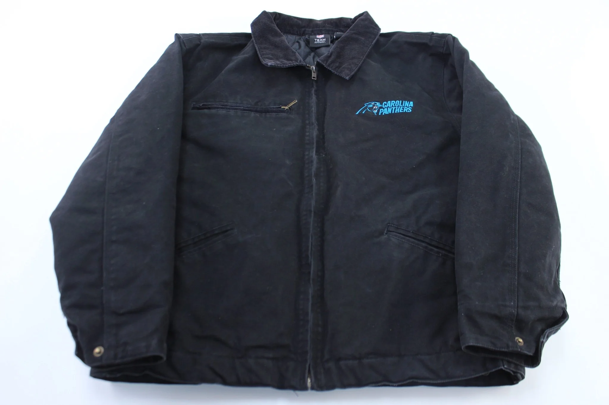 North Carolina Panthers Embroidered Black Zip Up Jacket