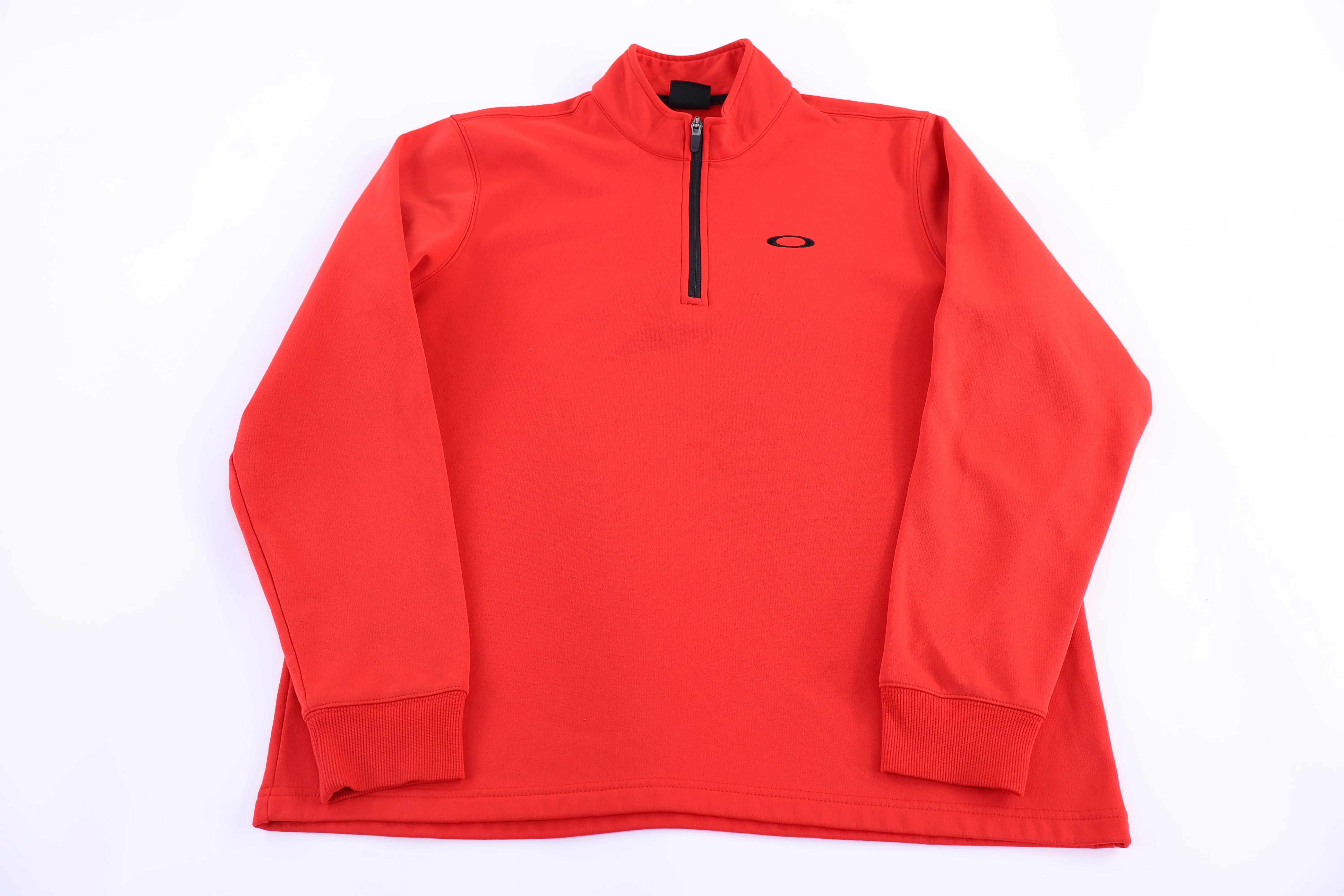 Oakley Embroidered Logo Red Quarter Zip Sweater