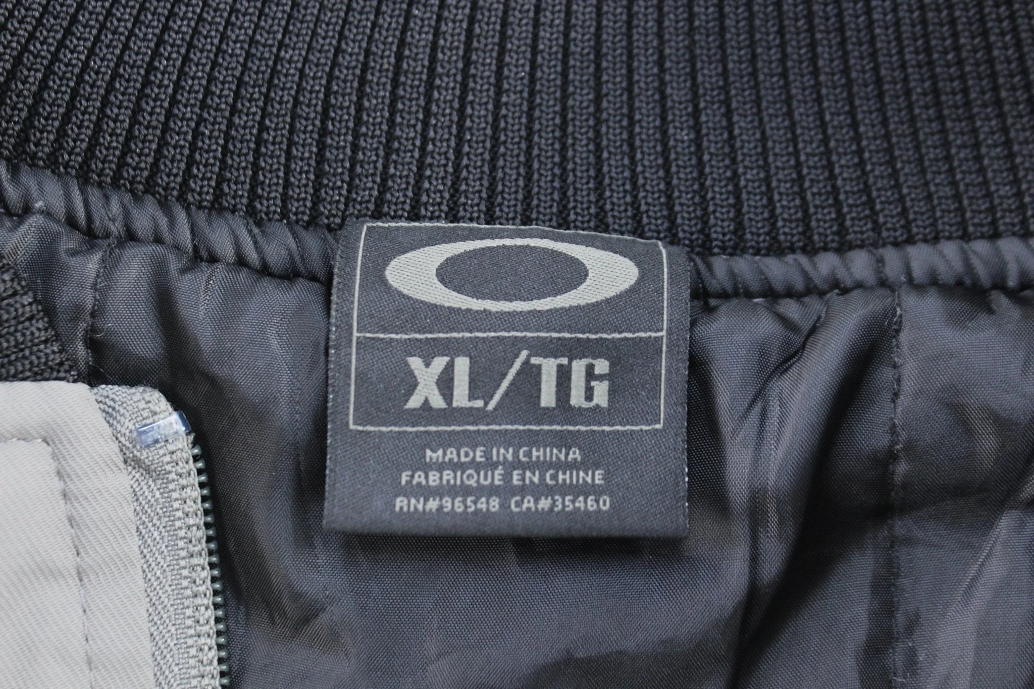 Oakley Logo Embroidered Black & Grey Full Zip Jacket - Image 3