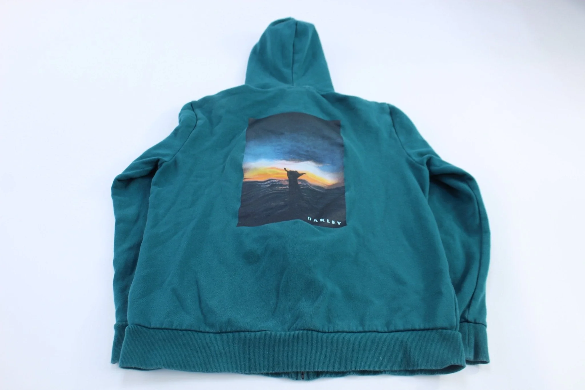 Oakley Logo Hang Loose Teal Pullover Hoodie - Image 2