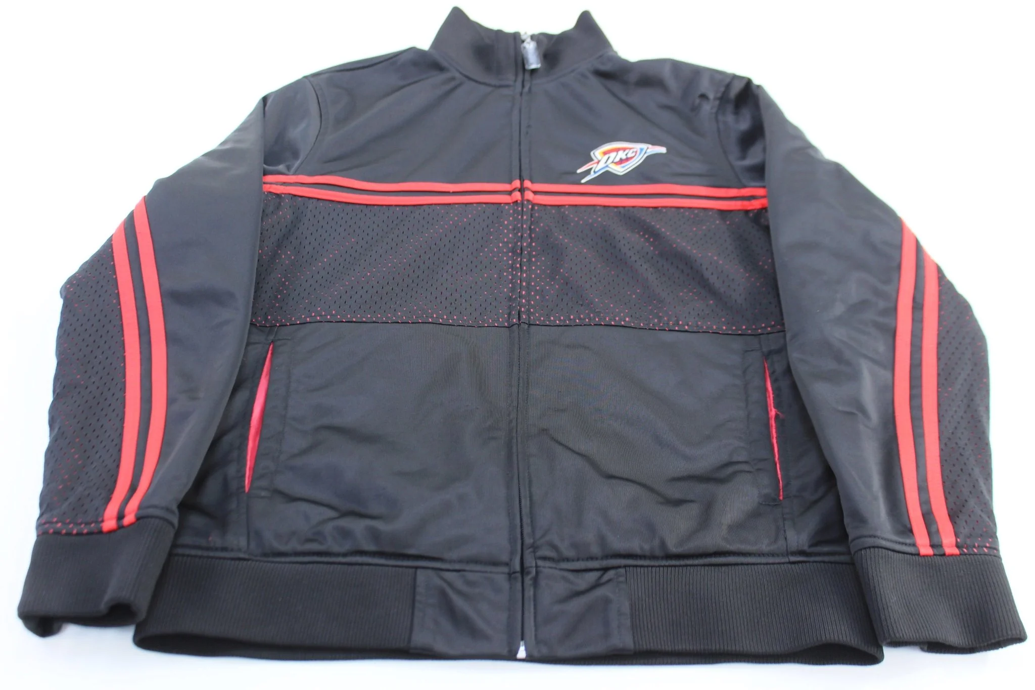 Oklahoma City Thunder Basketball Striped Zip Up Jacket