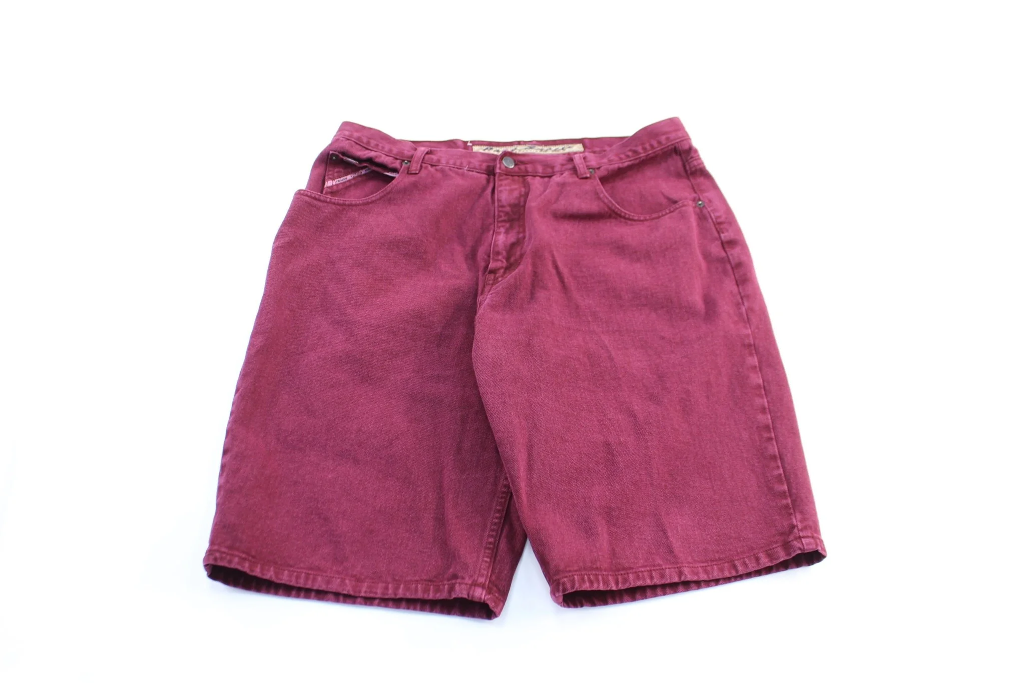 Paco Sports Burgundy Wash Denim Shorts