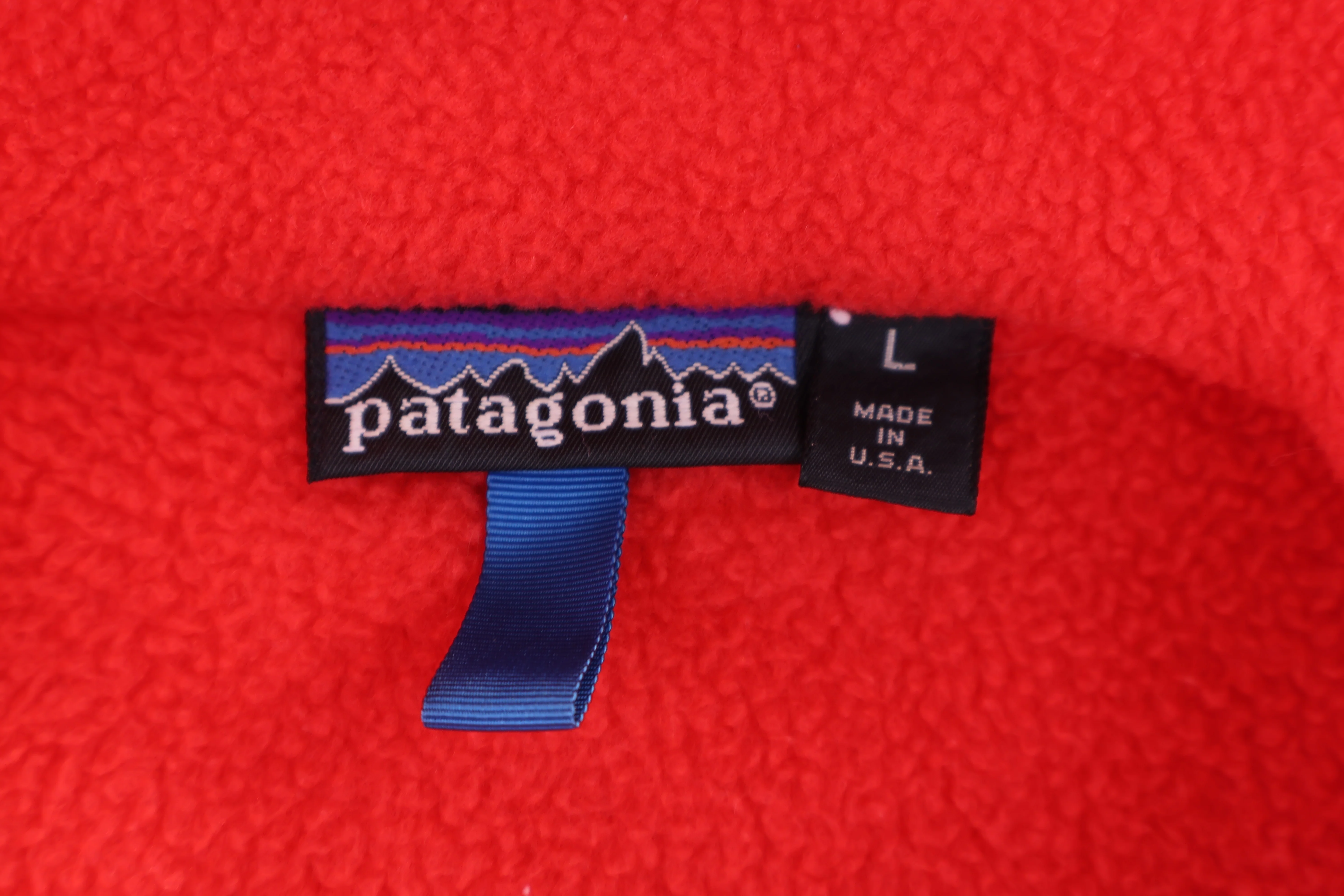 90’s Patagonia Full Zip Red Fleece Jacket - Image 3