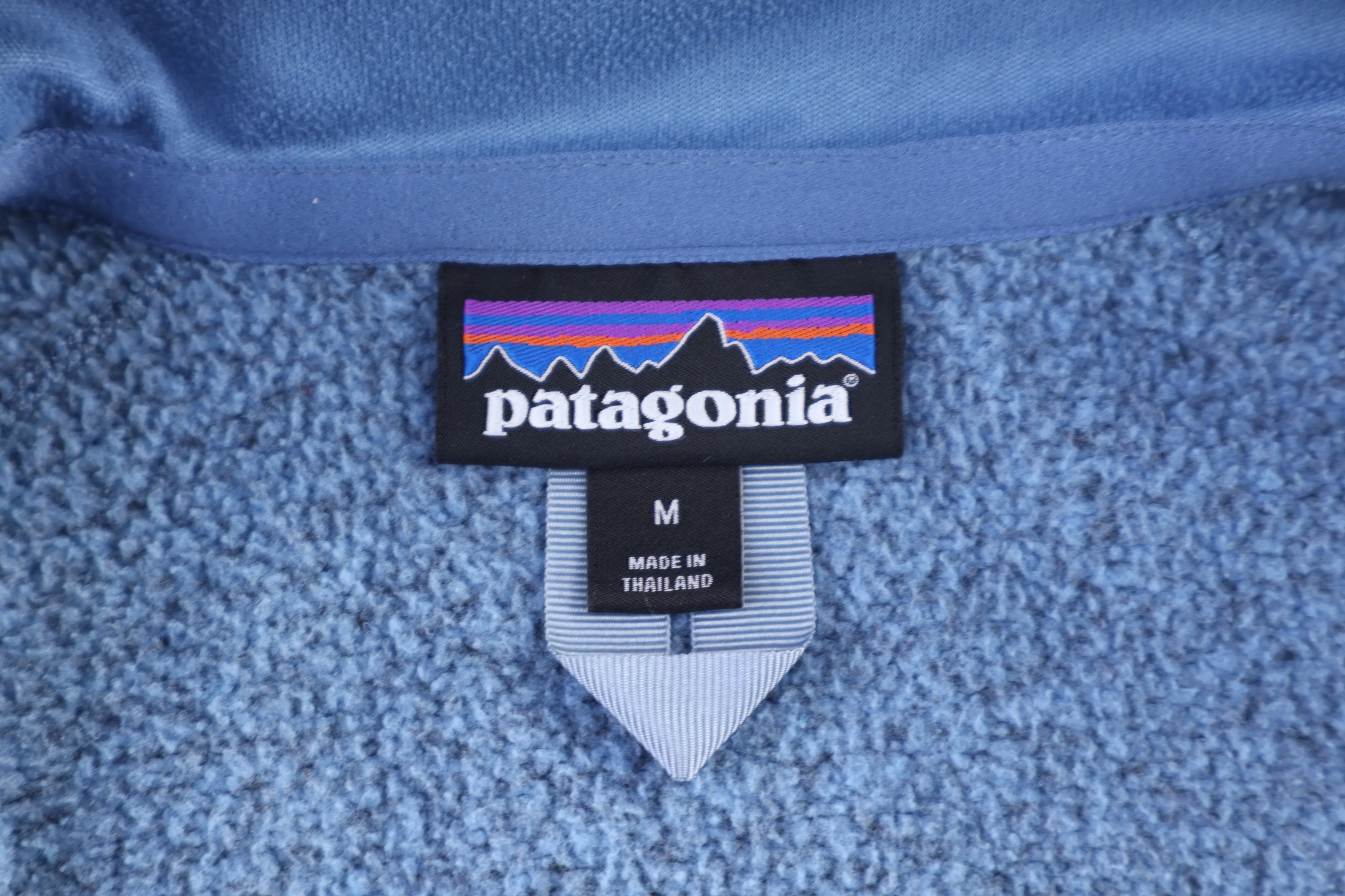 Patagonia Logo Patch Blue Full Zip Sweater - Image 3