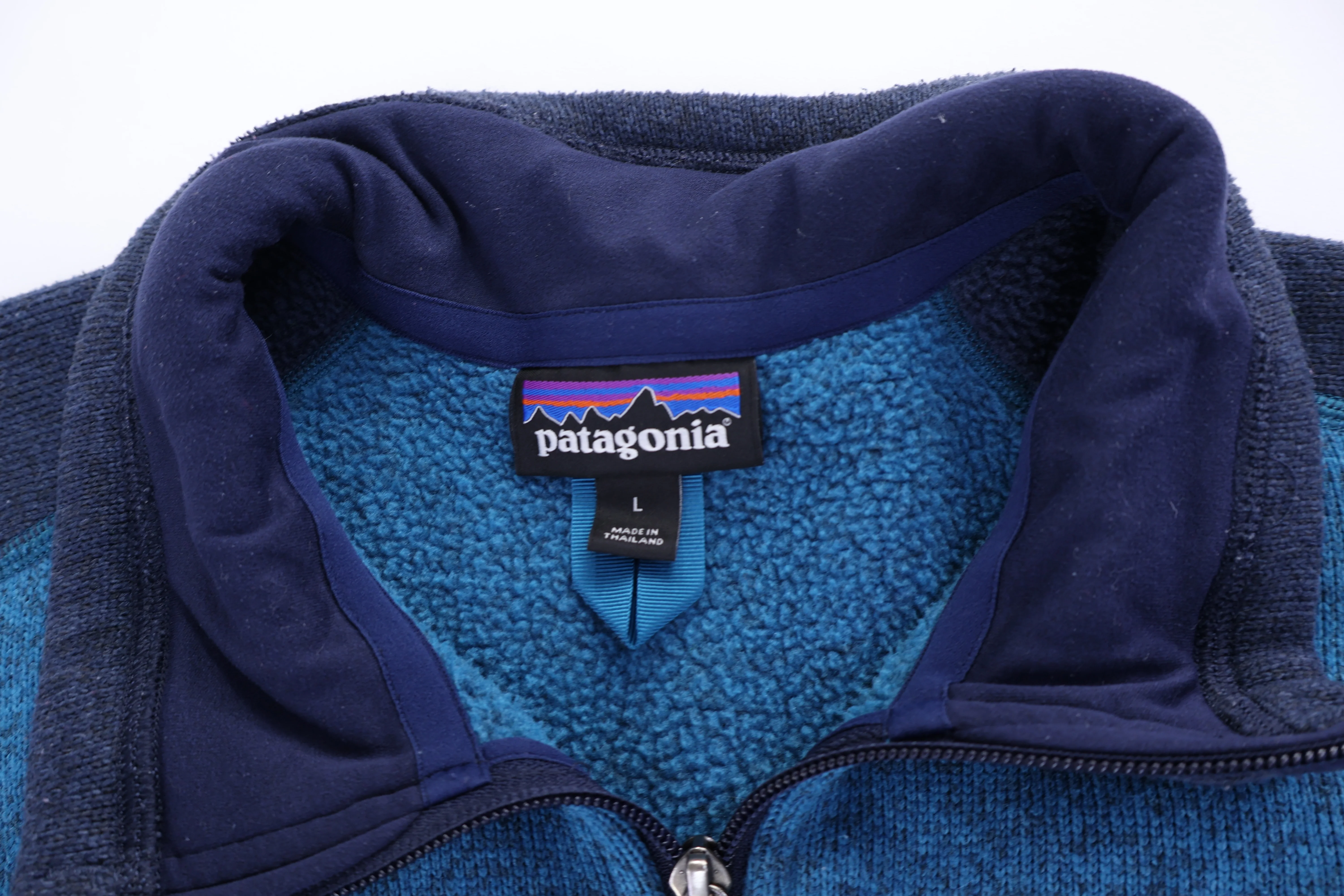 Patagonia Logo Patch Blue Quarter Zip Pullover - Image 3