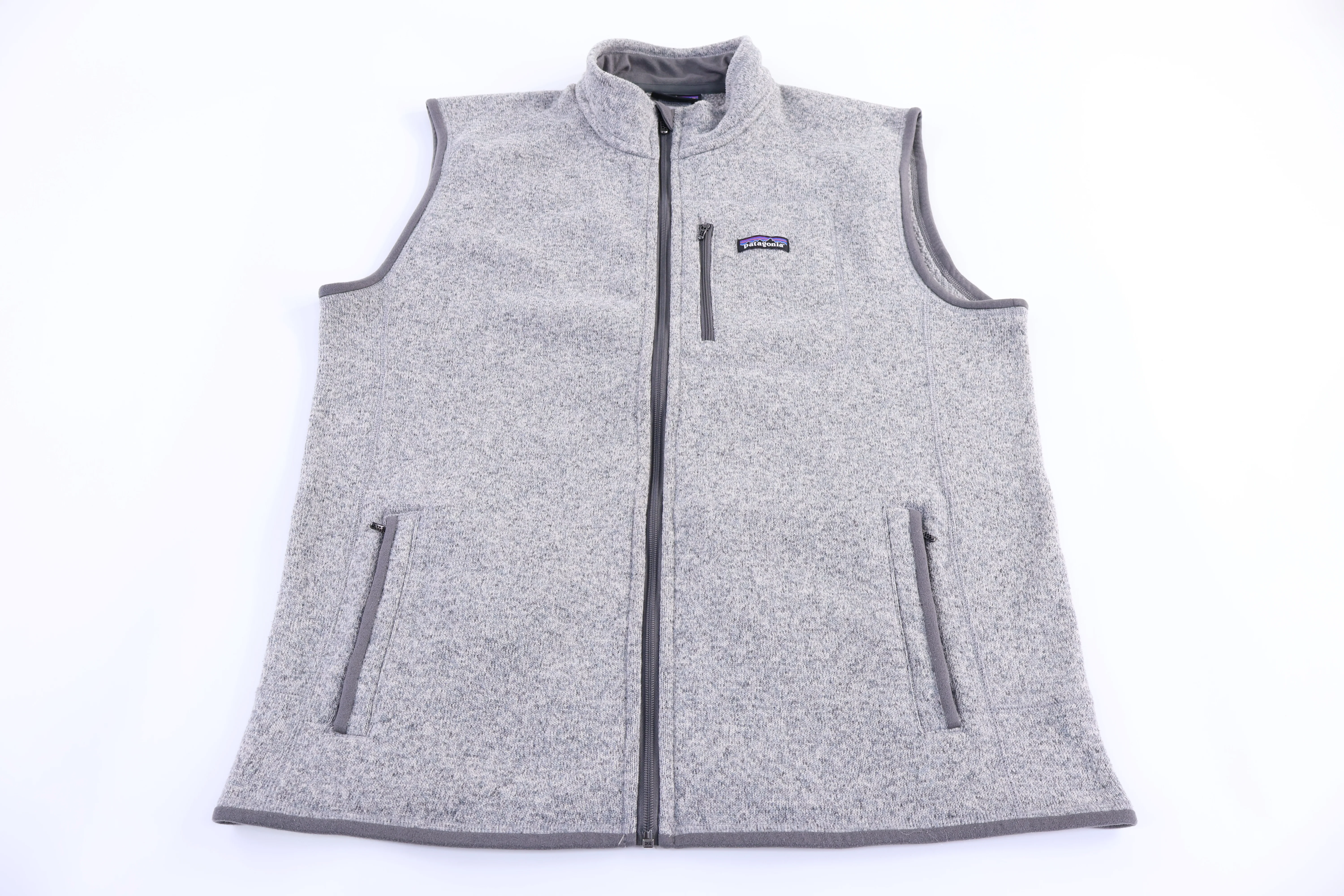 Patagonia Logo Patch Grey Full Zip Vest