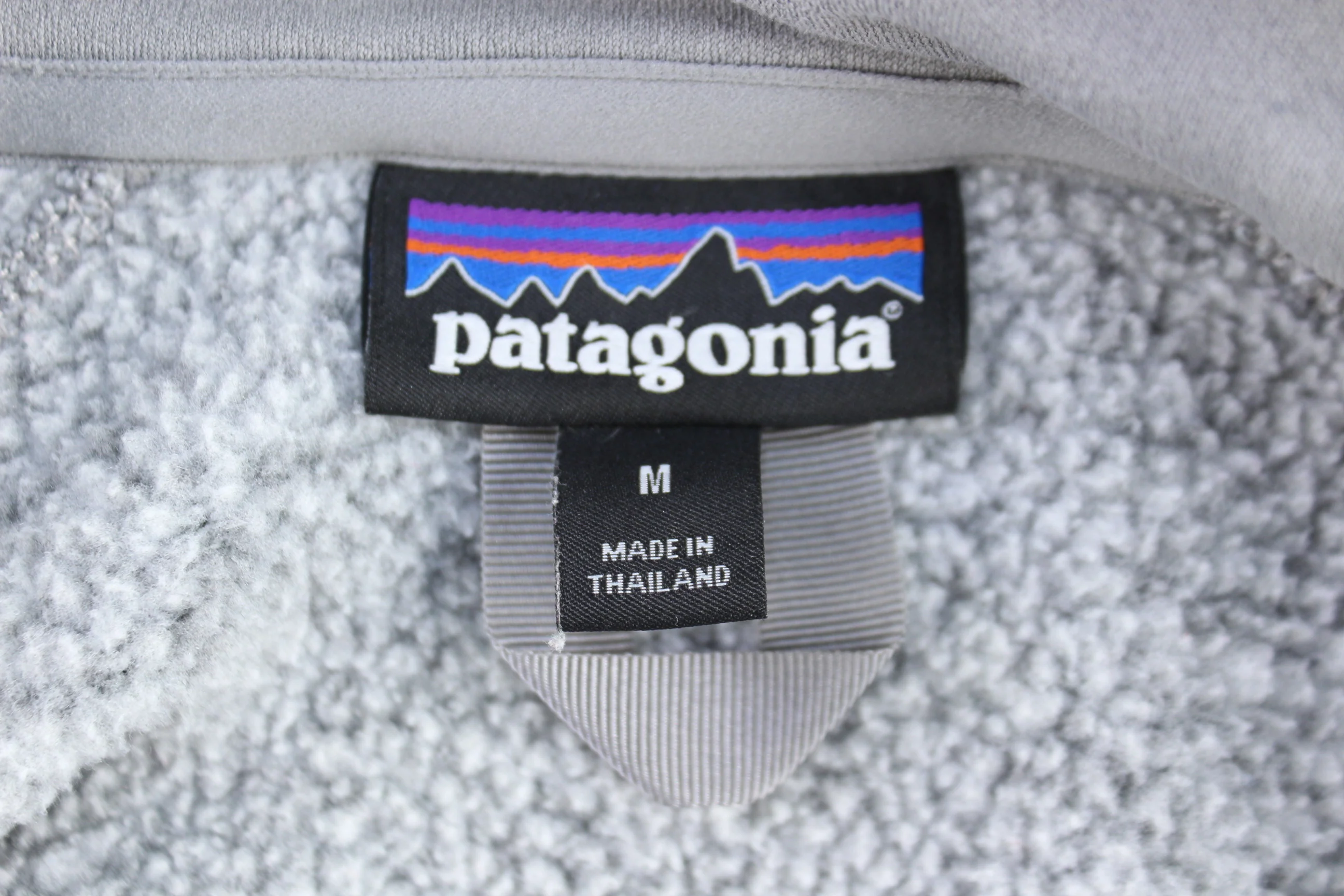 Patagonia Logo Patch Grey Quarter Zip Sweater - Image 3