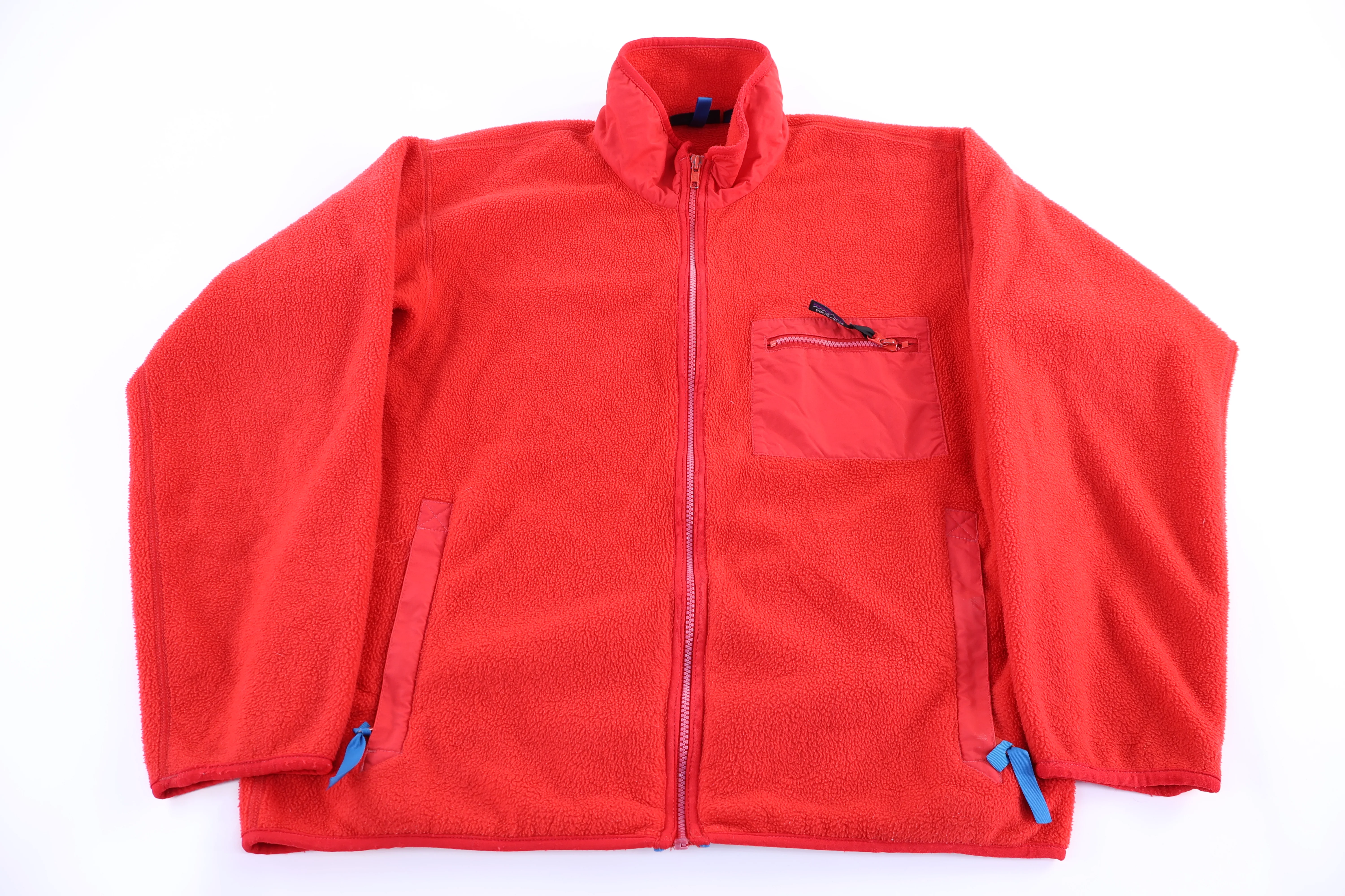 90’s Patagonia Logo Patch Red Full Zip Fleece Jacket
