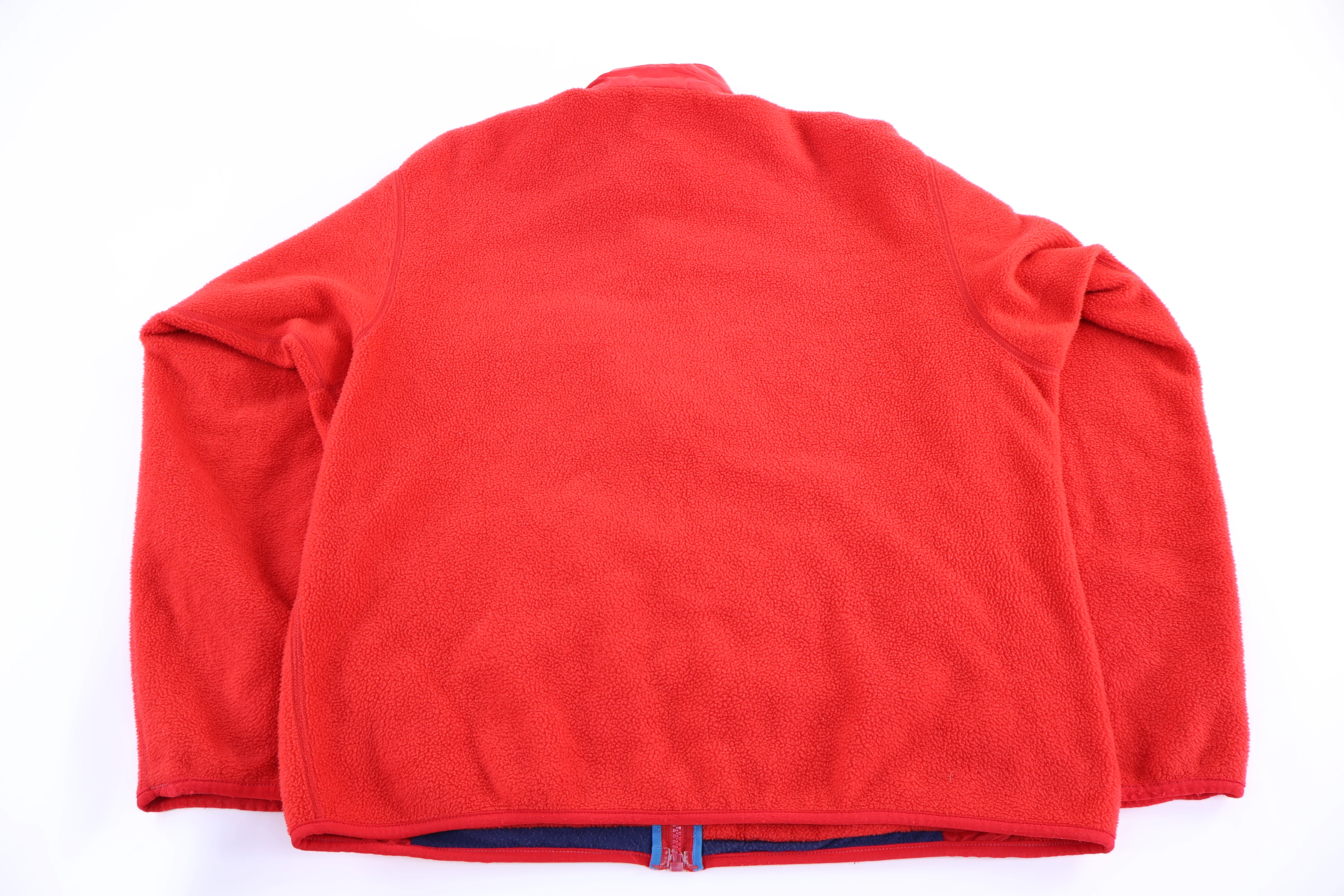 90’s Patagonia Logo Patch Red Full Zip Fleece Jacket - Image 2