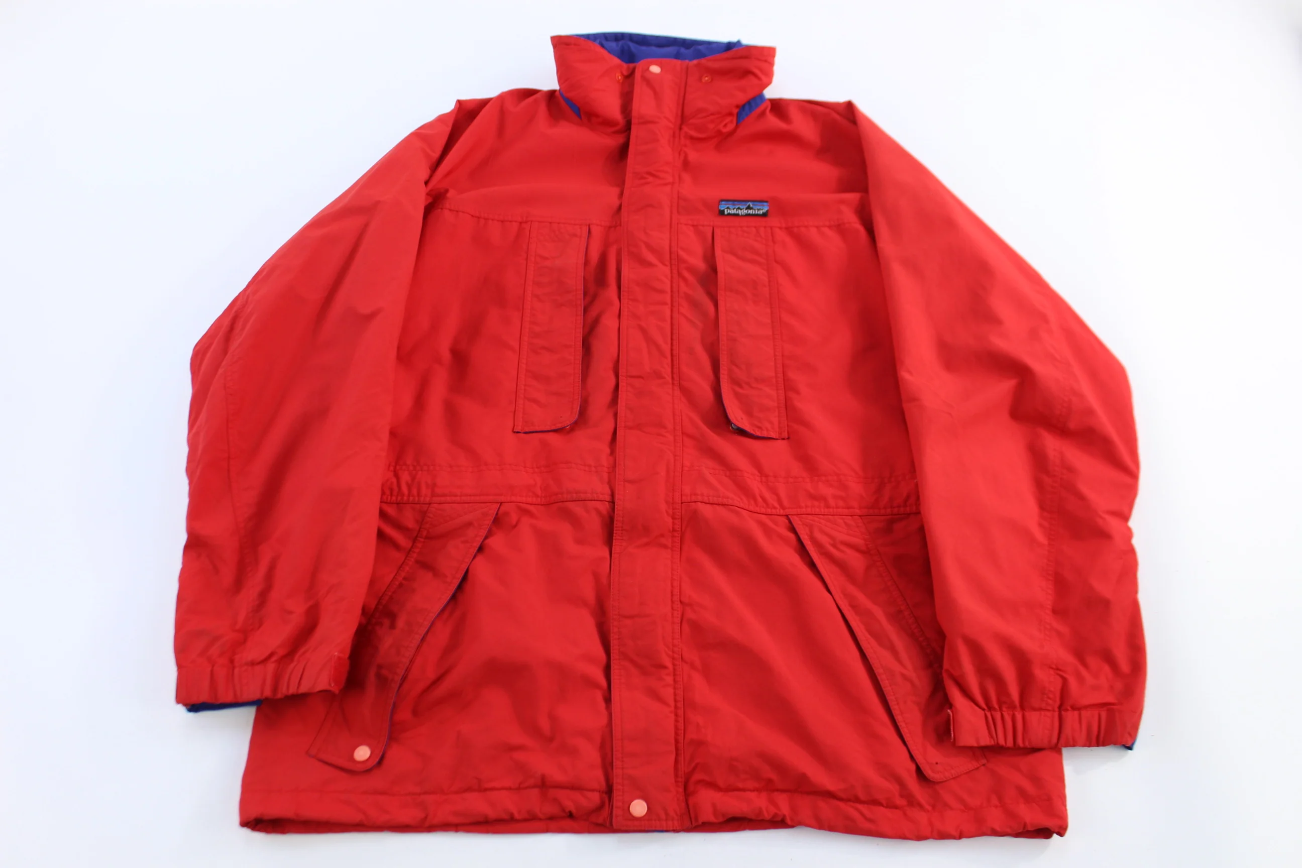 Patagonia Logo Patch Red Full Zip Parka Jacket