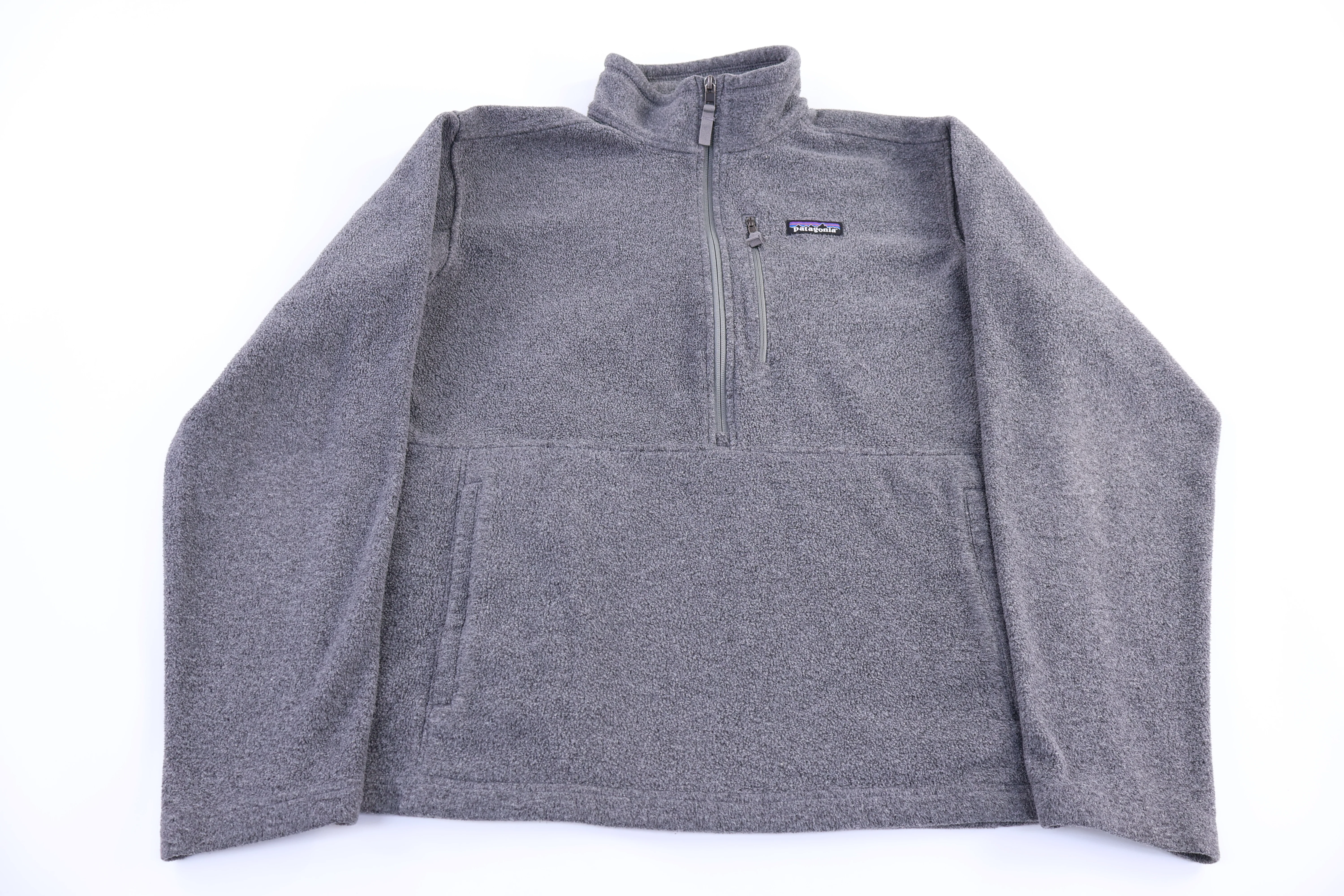 Patagonia Synchilla Logo Patch Grey Quarter Zip Sweater