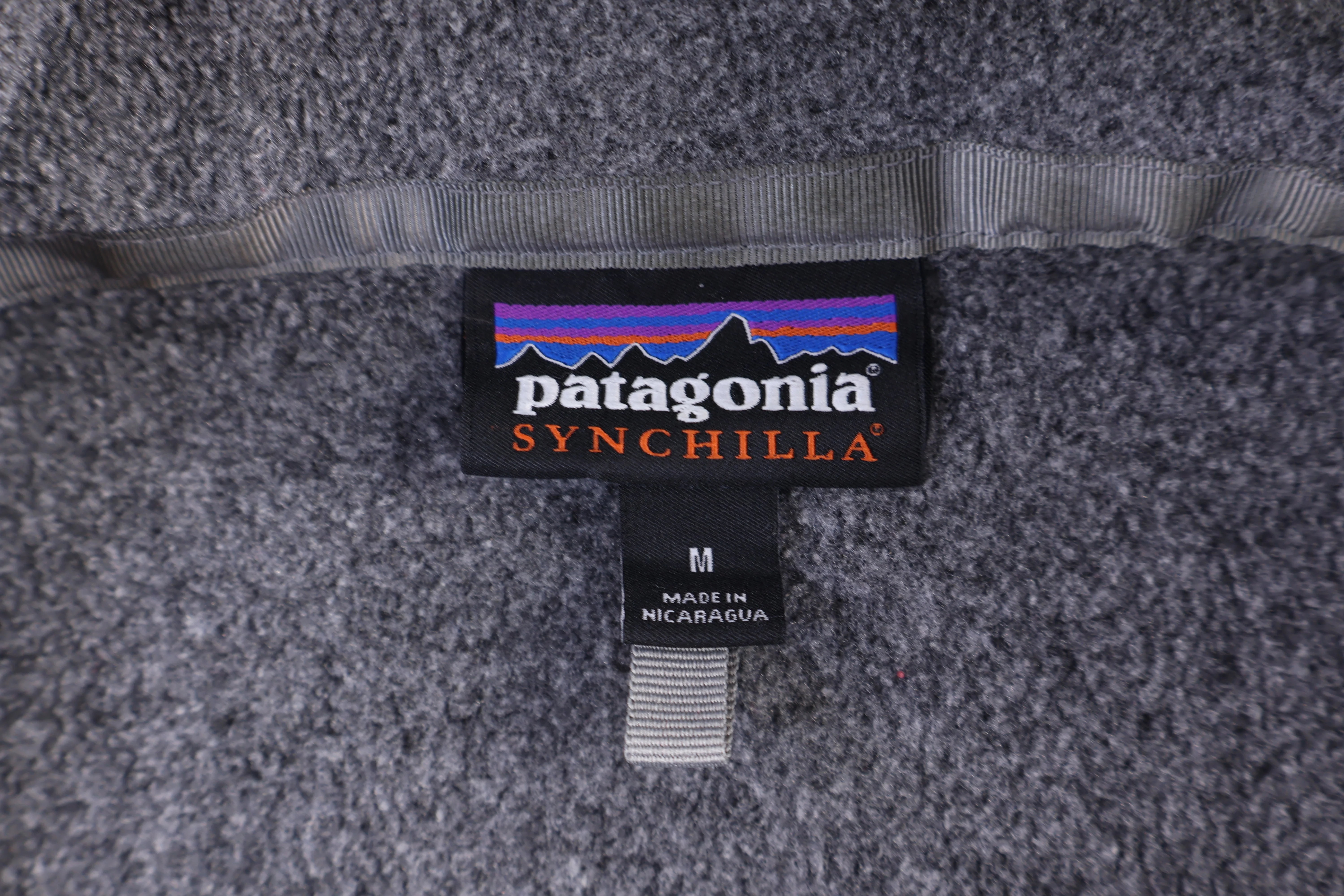 Patagonia Synchilla Logo Patch Grey Quarter Zip Sweater - Image 3