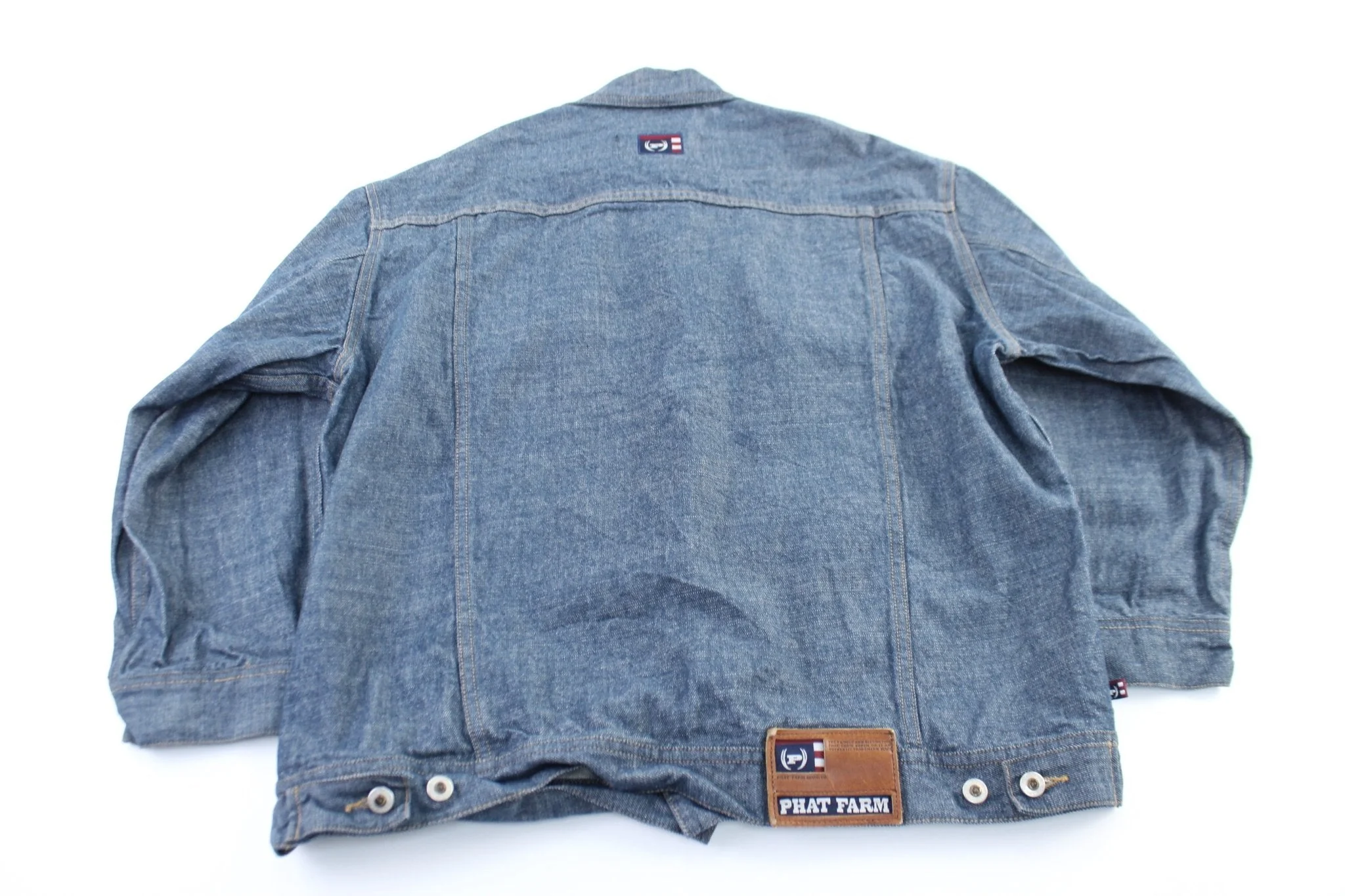 Y2K Phat Farm Embroidered Button Fly Denim Jacket - Image 2