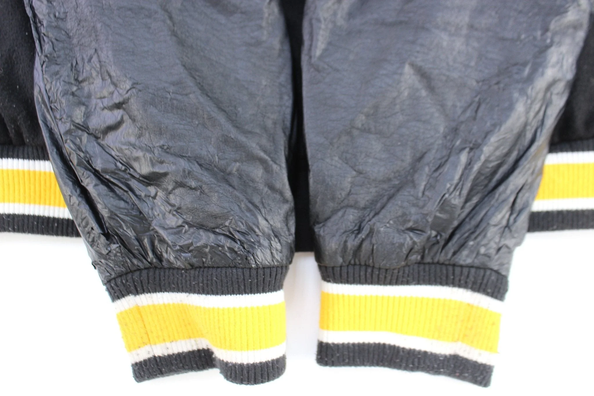 Pittsburgh Steelers Football Embroidered Leather Varsity Jacket - Image 3