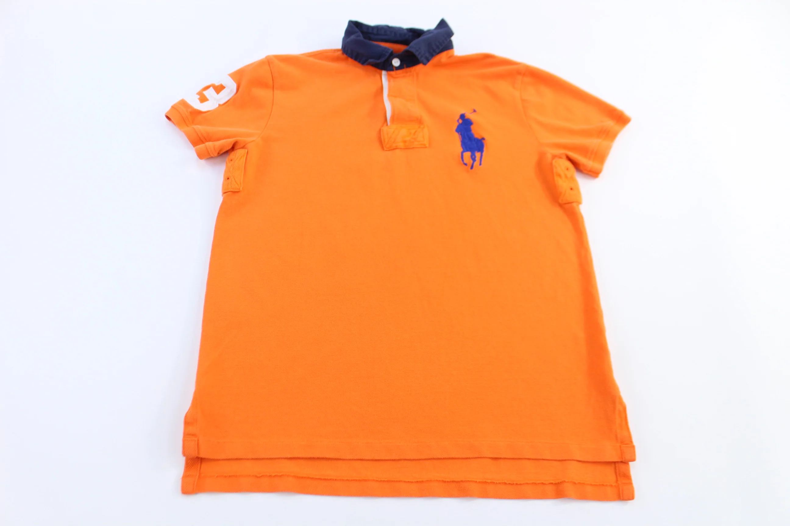 Polo by Ralph Lauren Big Pony Embroidered Blue & Orange Button Up