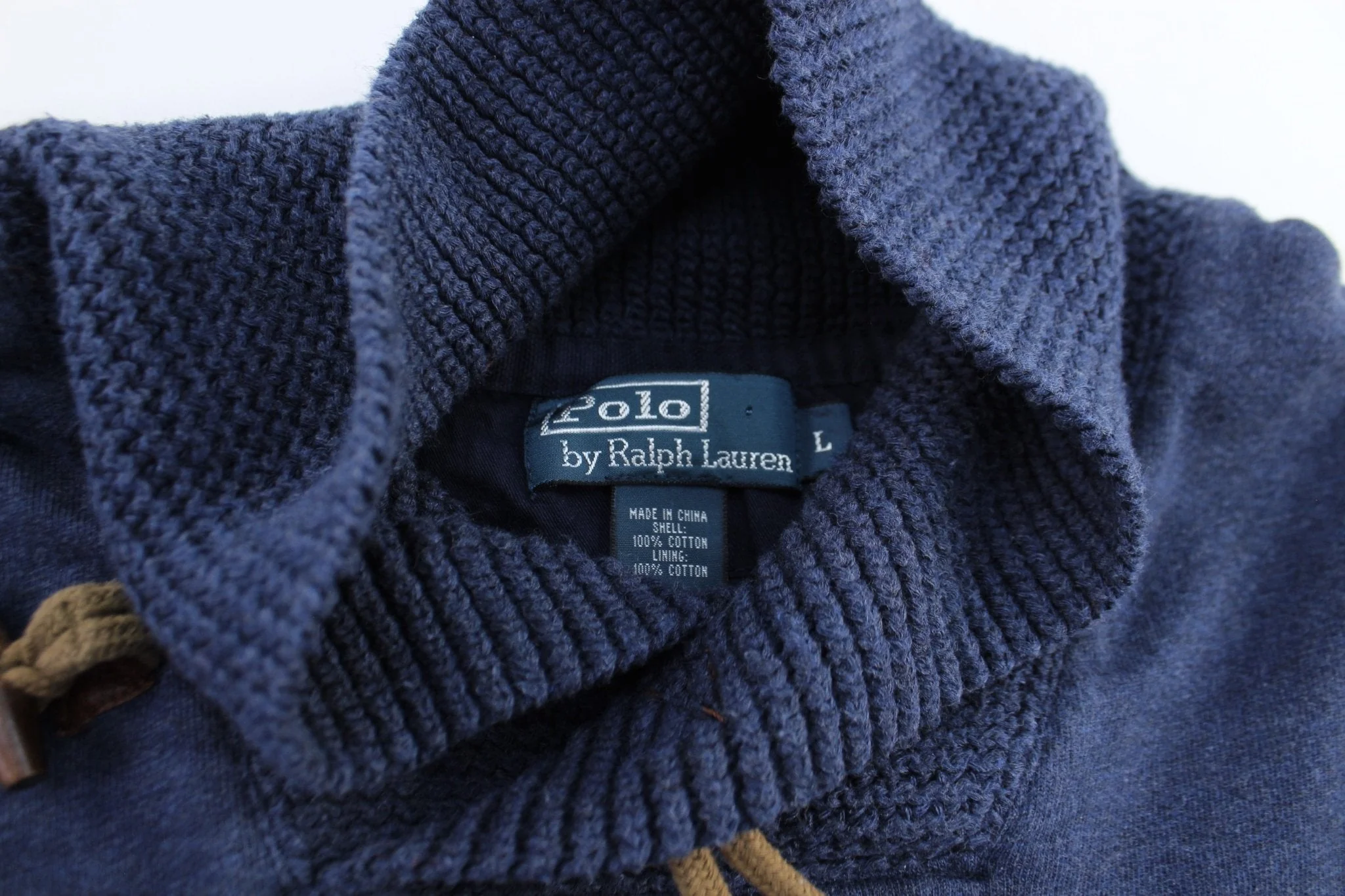 Polo by Ralph Lauren Blue Leather Elbow Patch Pullover Sweater - Image 3