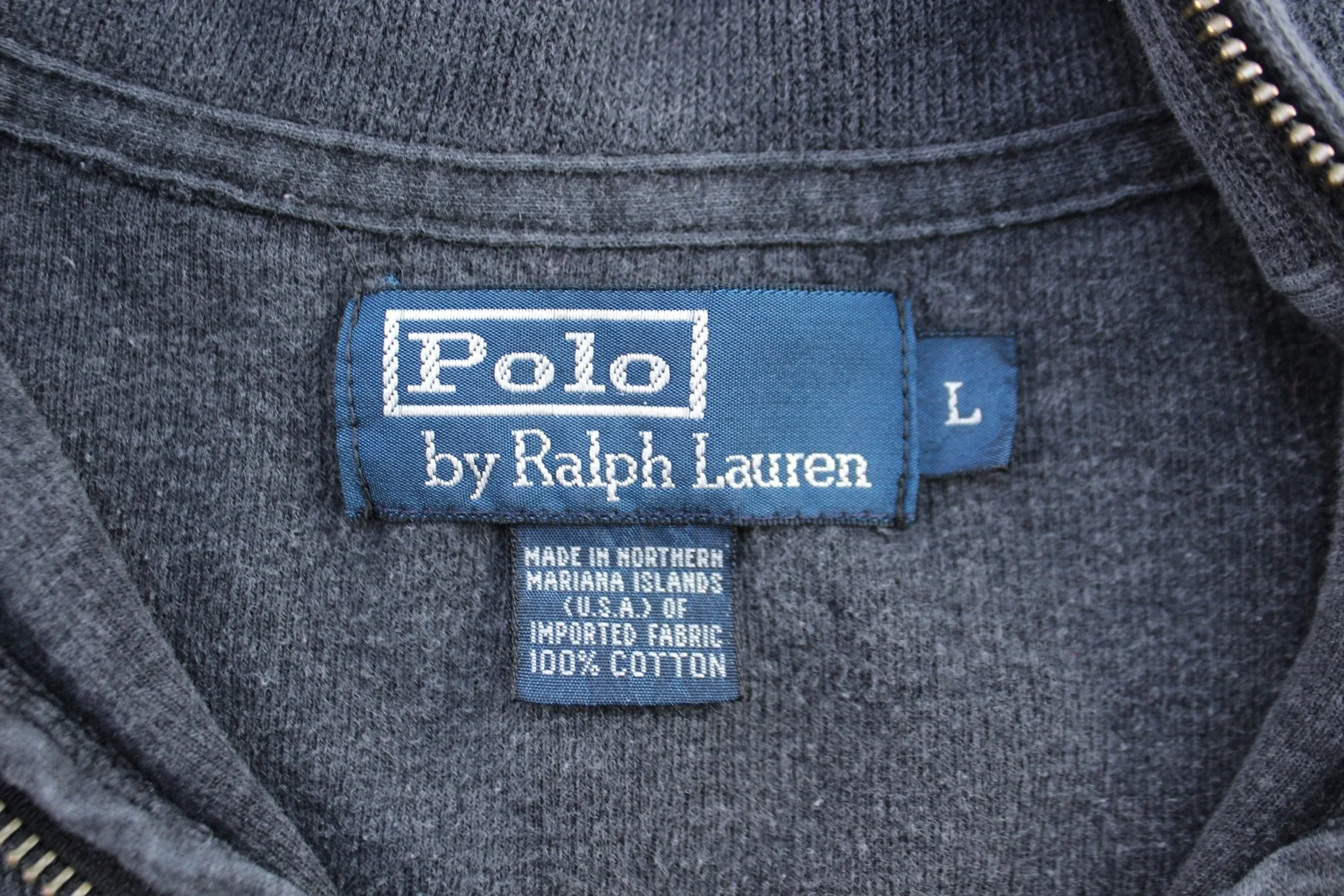 Polo by Ralph Lauren Dark Grey Quarter Zip Sweater - Image 3