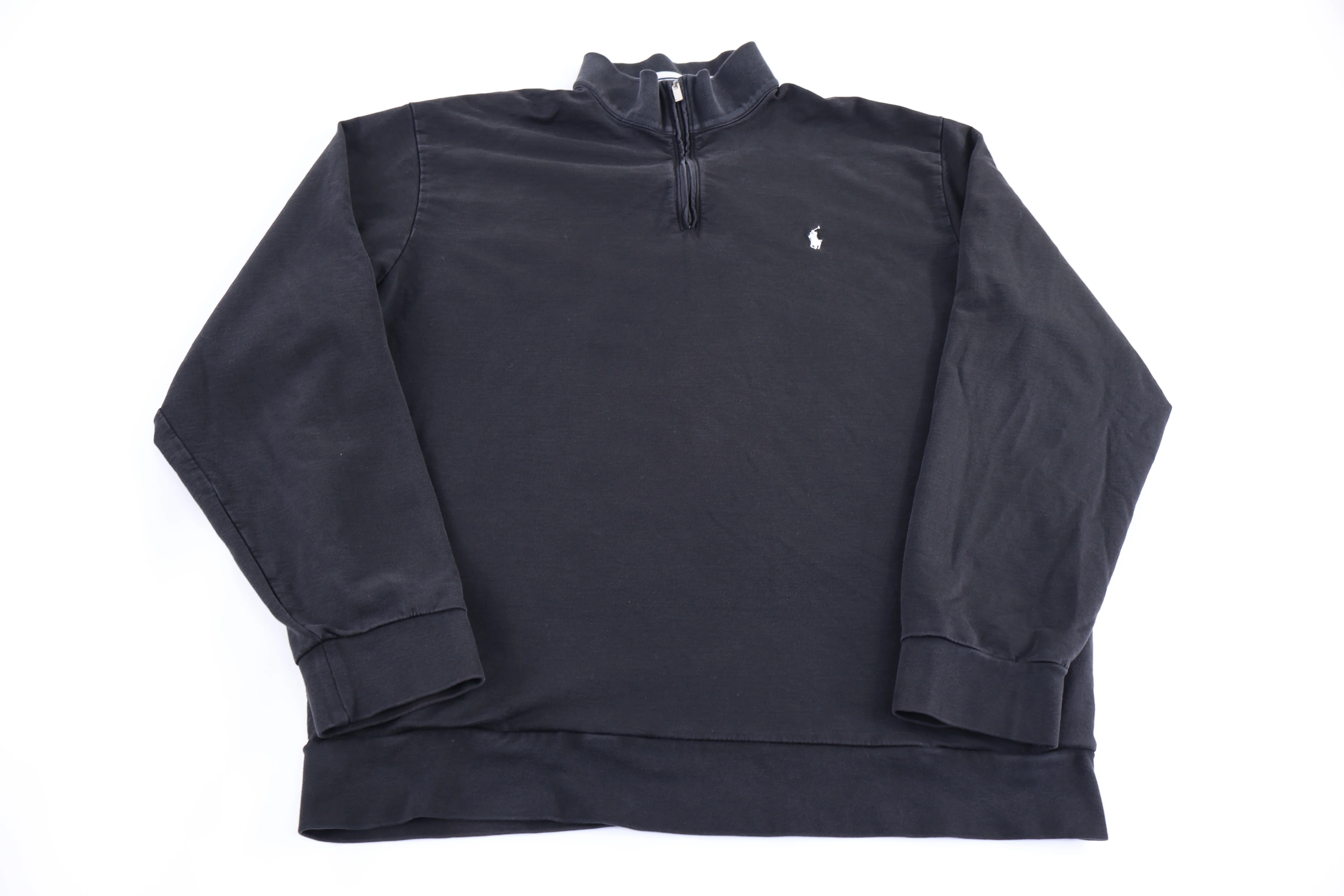 Polo by Ralph Lauren Embroidered Logo Black Quarter Zip Sweater
