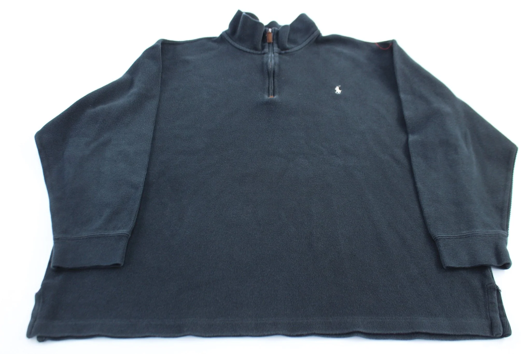 Polo by Ralph Lauren Embroidered Logo Black Quarter Zip Sweater