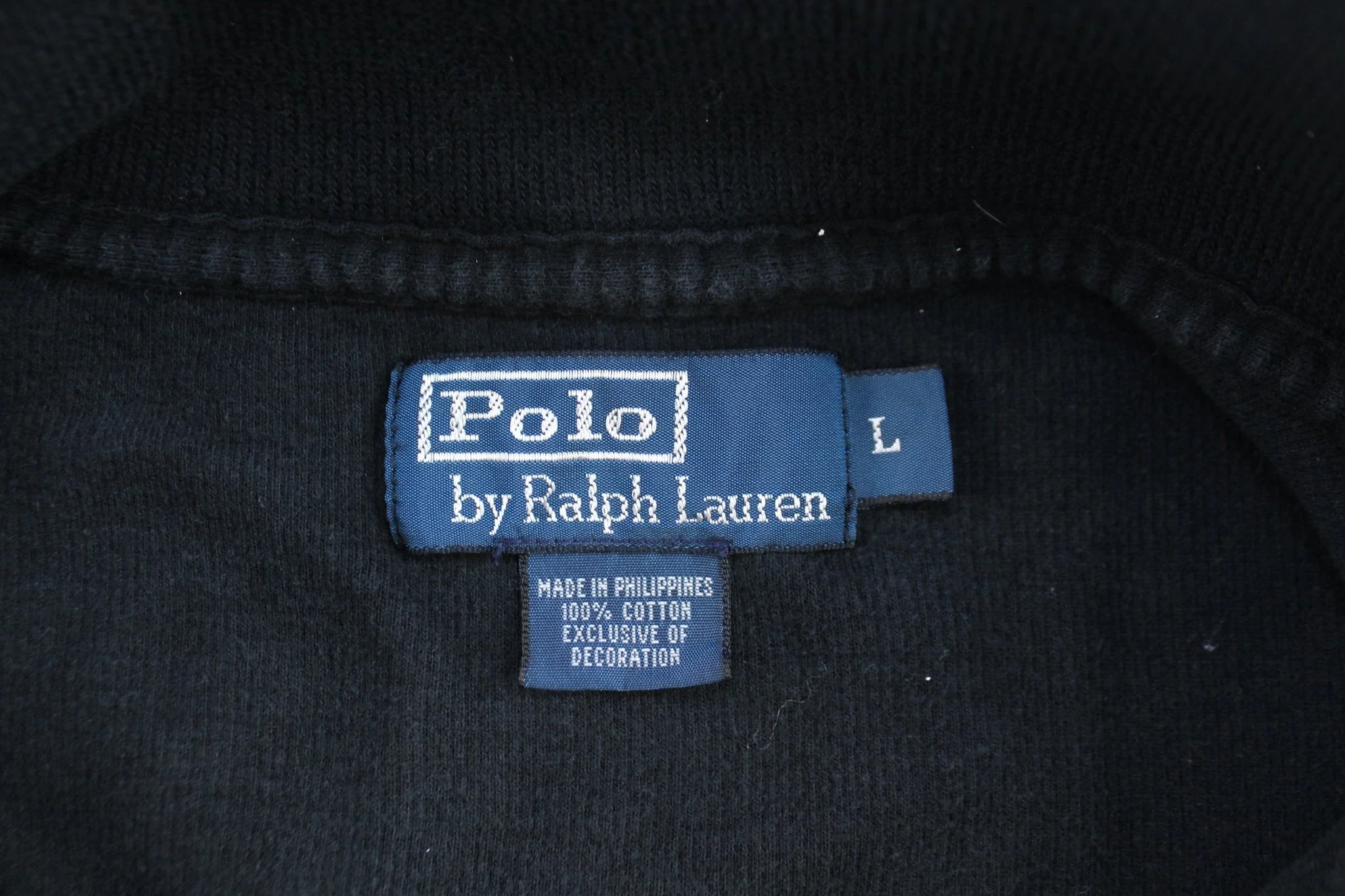 Polo by Ralph Lauren Embroidered Logo Black Quarter Zip Sweater - Image 3