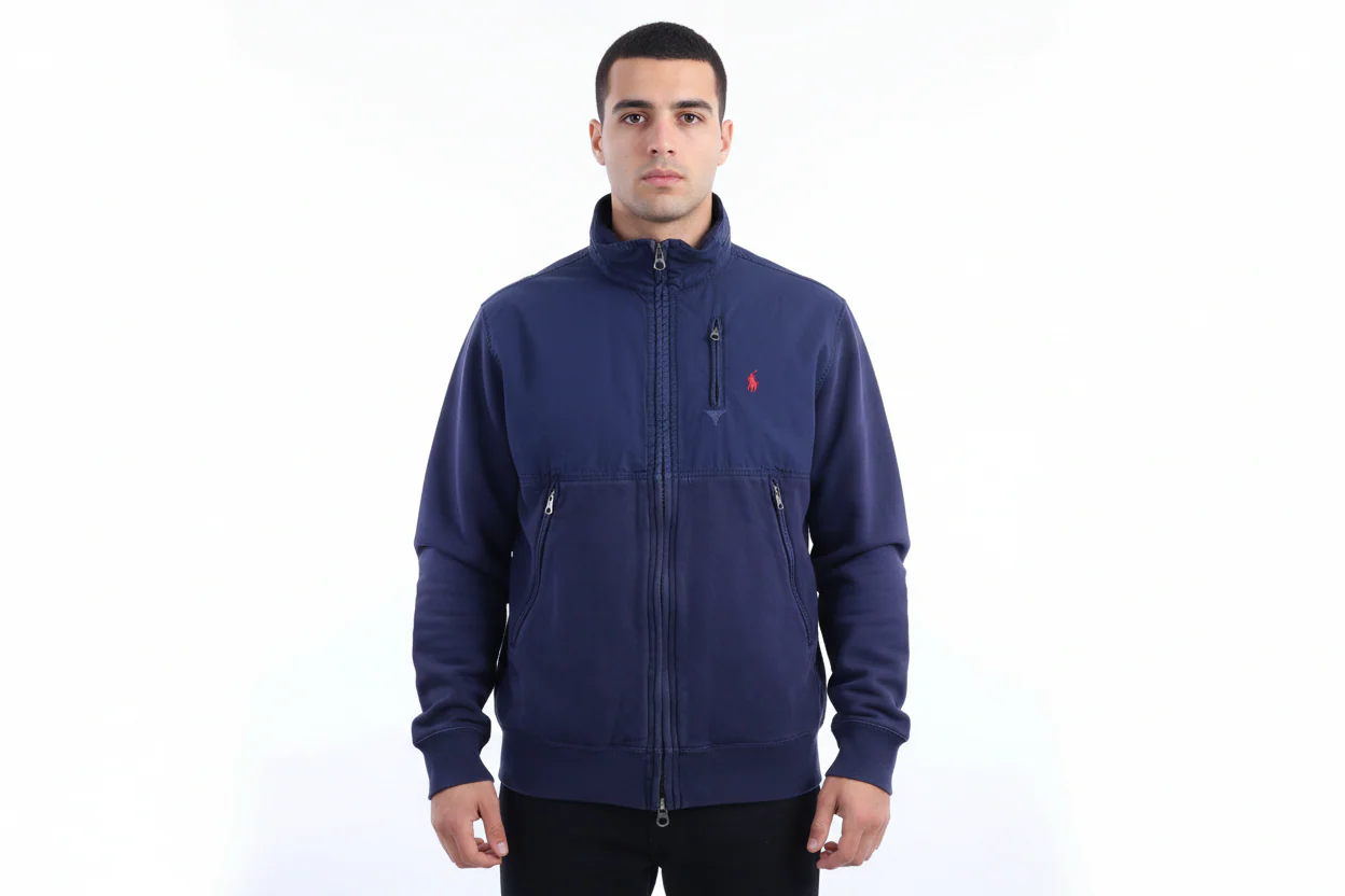 Polo by Ralph Lauren Embroidered Logo Blue Full Zip Jacket