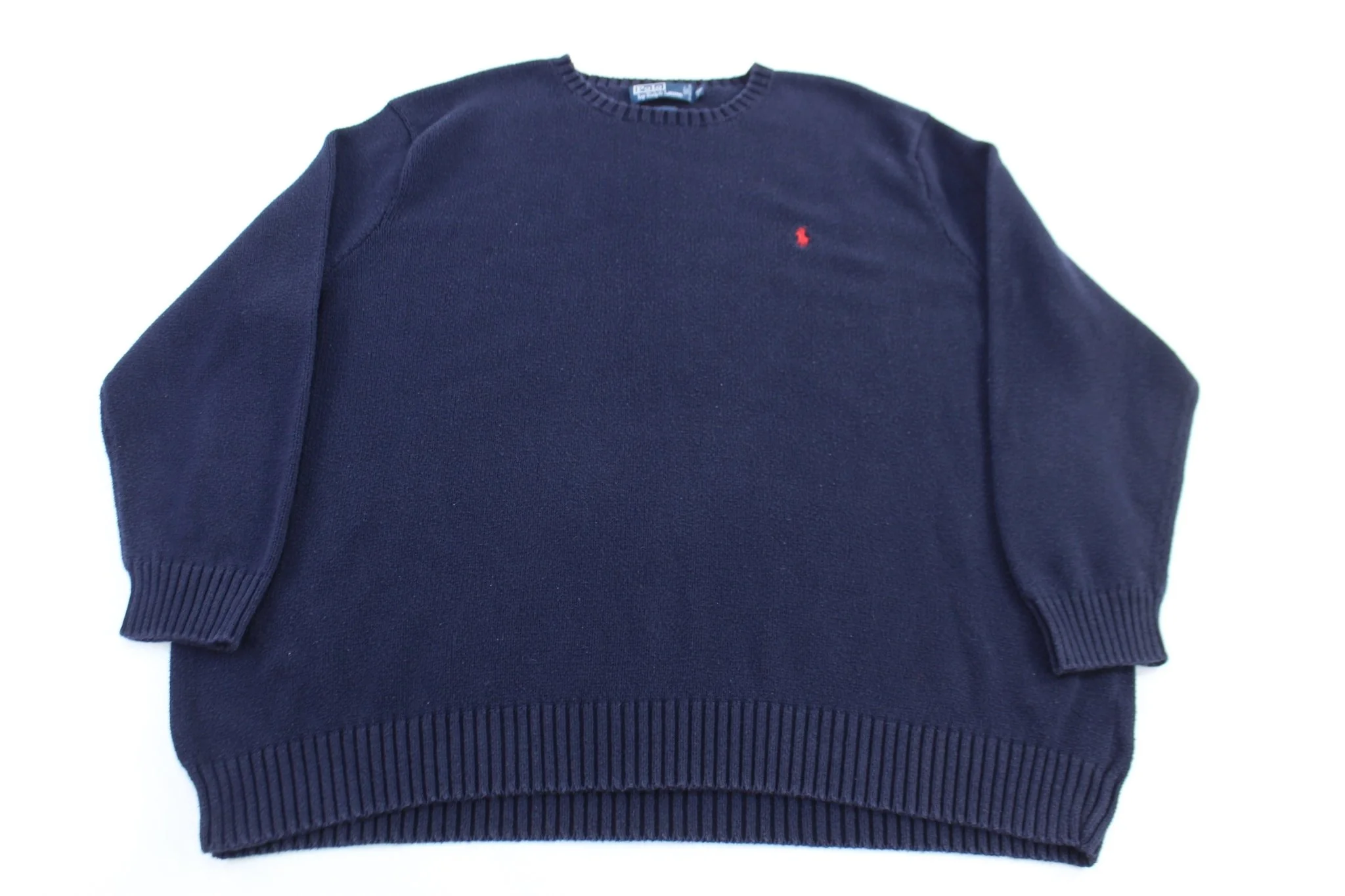 Polo by Ralph Lauren Embroidered Logo Blue Knit Sweater