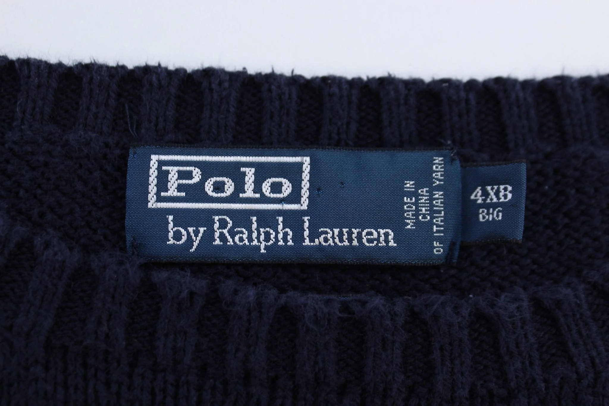 Polo by Ralph Lauren Embroidered Logo Blue Knit Sweater - Image 3