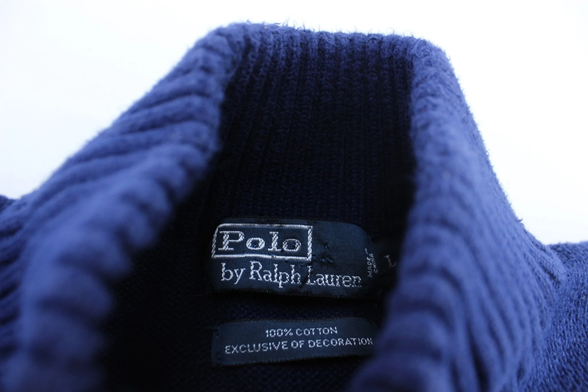 Polo by Ralph Lauren Embroidered Logo Blue Pullover Sweater - Image 3
