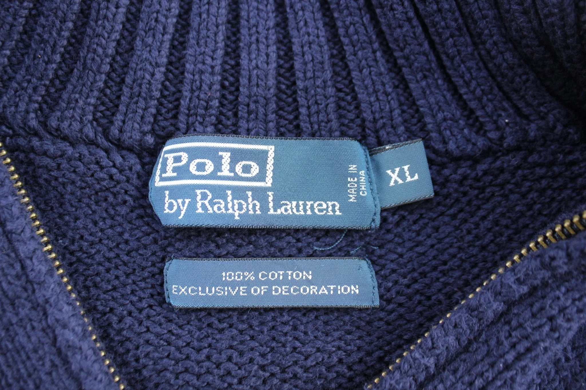 Polo by Ralph Lauren Embroidered Logo Blue Pullover Sweater - Image 3
