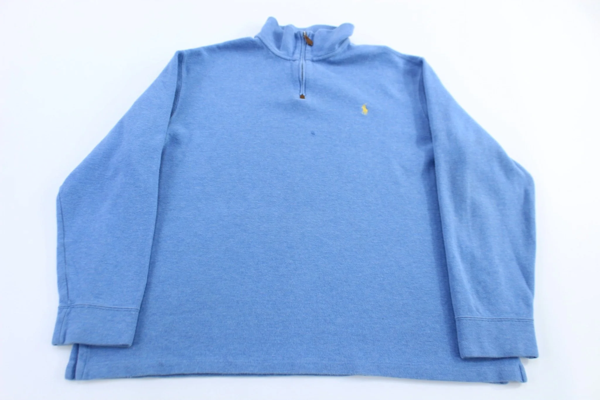 Polo by Ralph Lauren Embroidered Logo Blue Quarter Zip Sweater