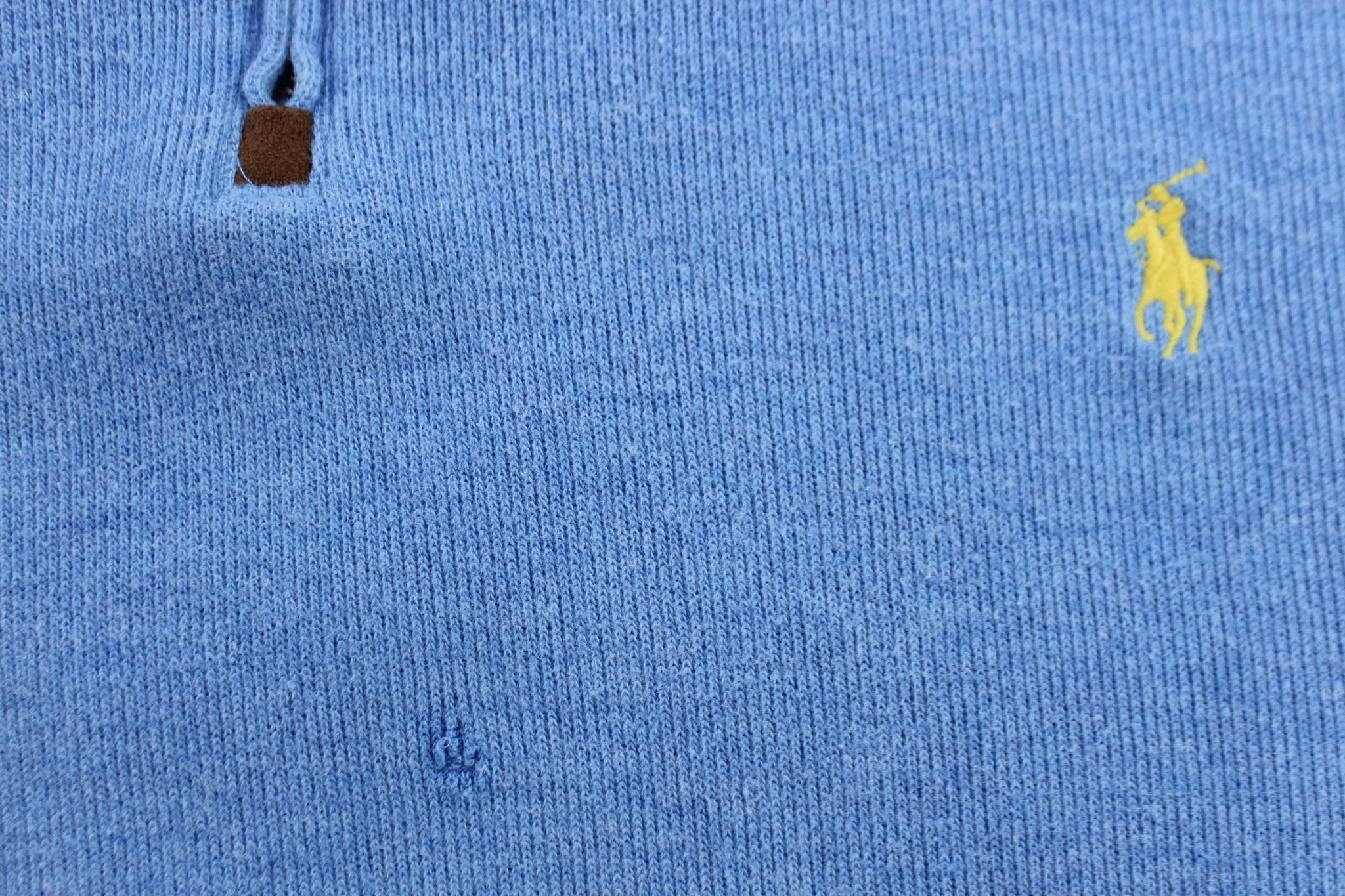 Polo by Ralph Lauren Embroidered Logo Blue Quarter Zip Sweater - Image 3