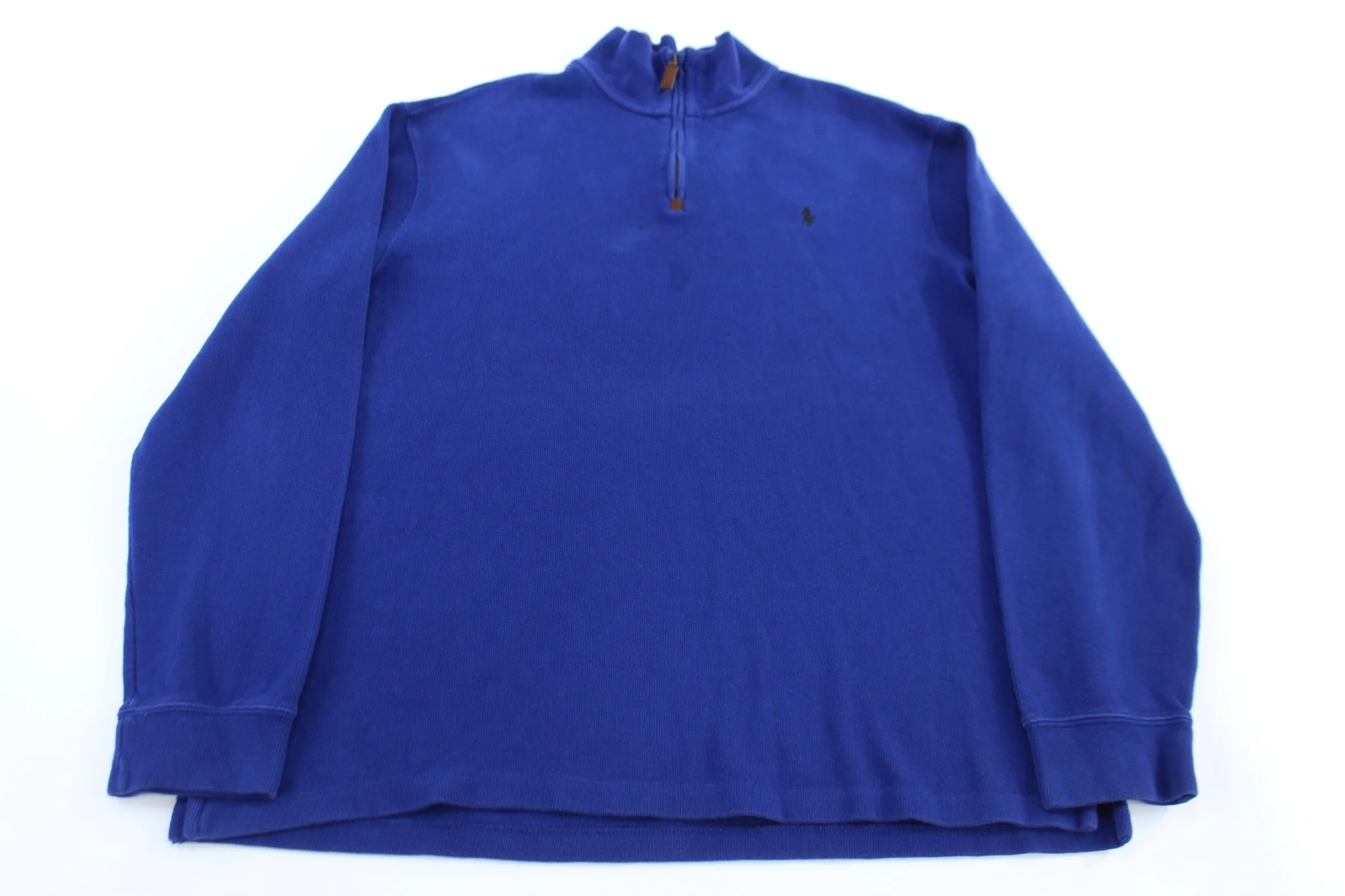 Polo by Ralph Lauren Embroidered Logo Blue Quarter Zip Sweater