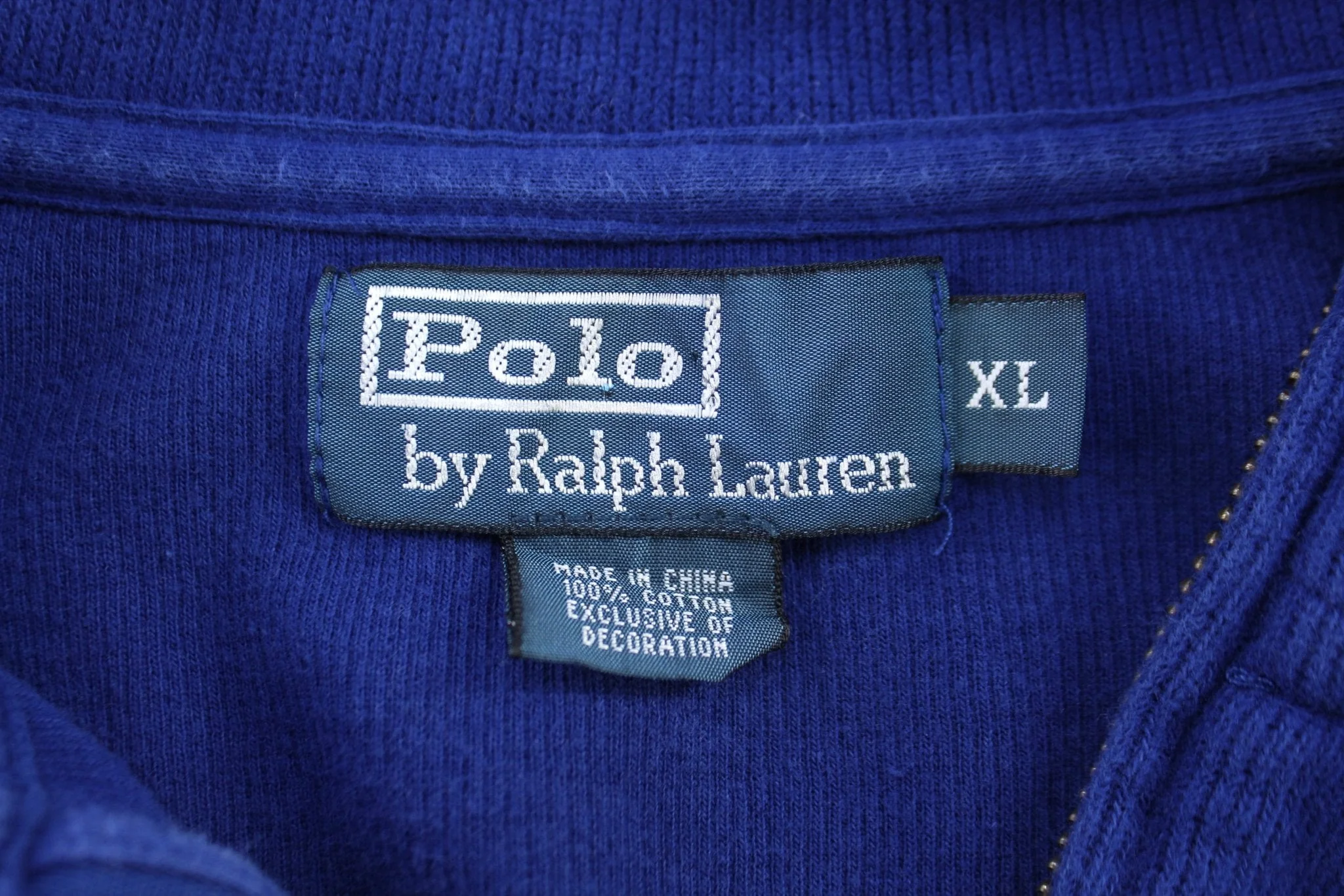 Polo by Ralph Lauren Embroidered Logo Blue Quarter Zip Sweater - Image 4