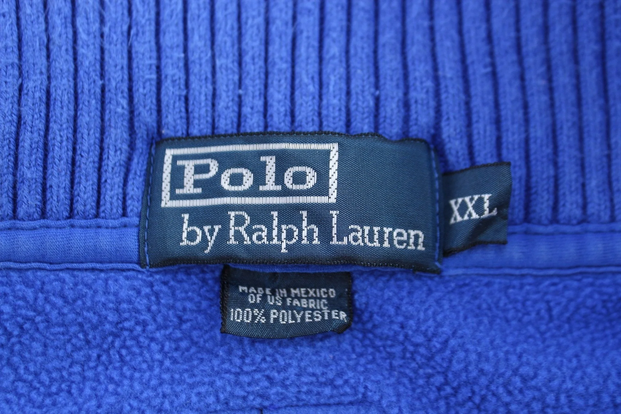 Polo by Ralph Lauren Embroidered Logo Blue Quarter Zip Sweater - Image 3