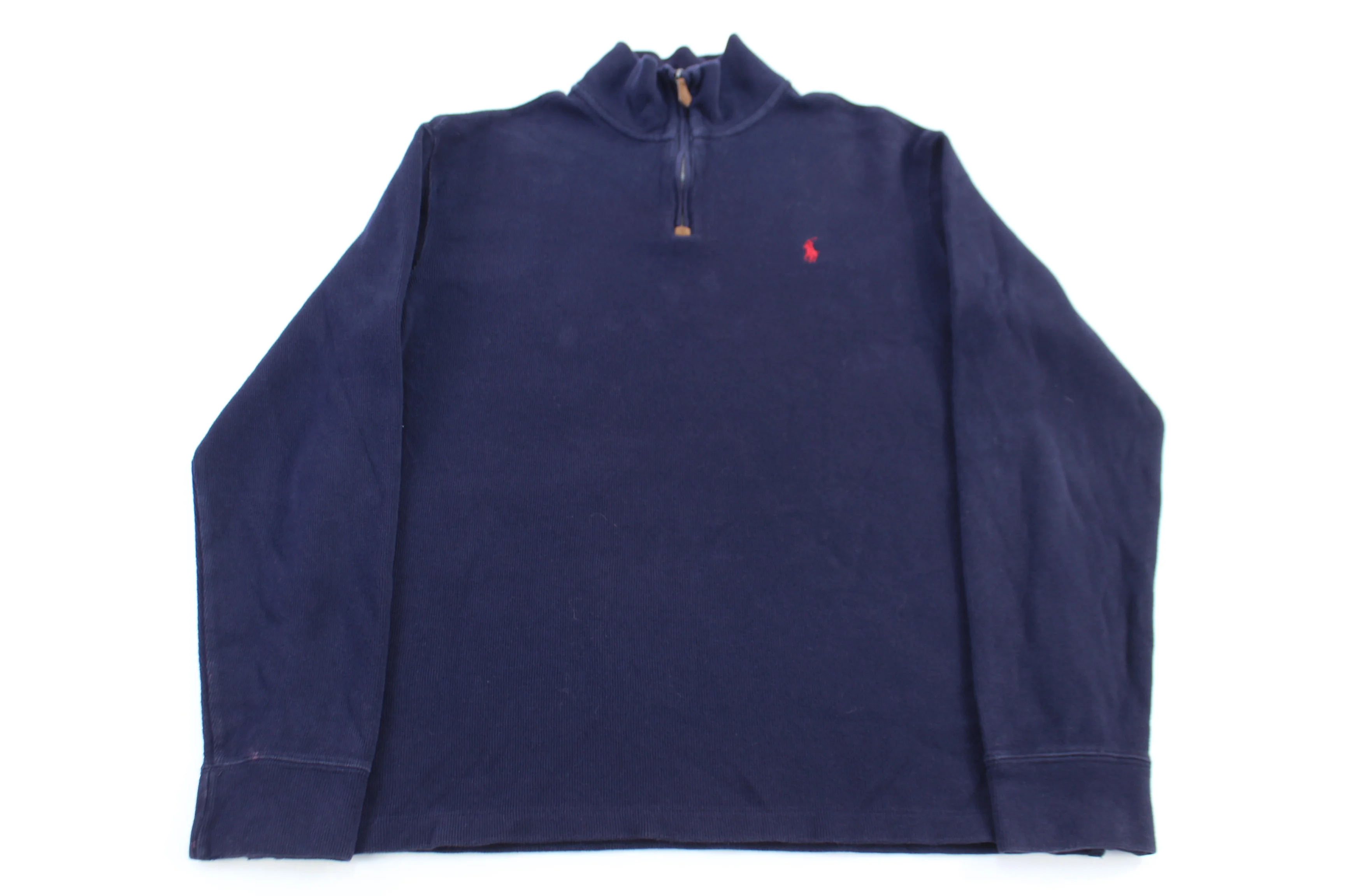 Polo by Ralph Lauren Embroidered Logo Blue Quarter Zip Sweater