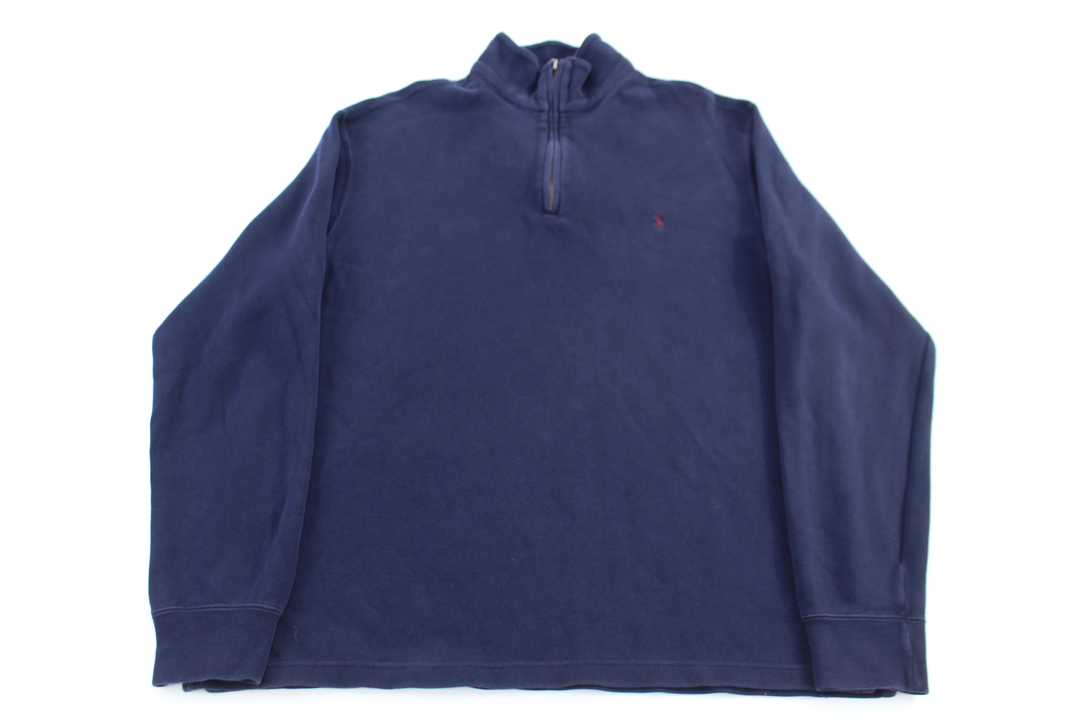 Polo by Ralph Lauren Embroidered Logo Blue Quarter Zip Sweater