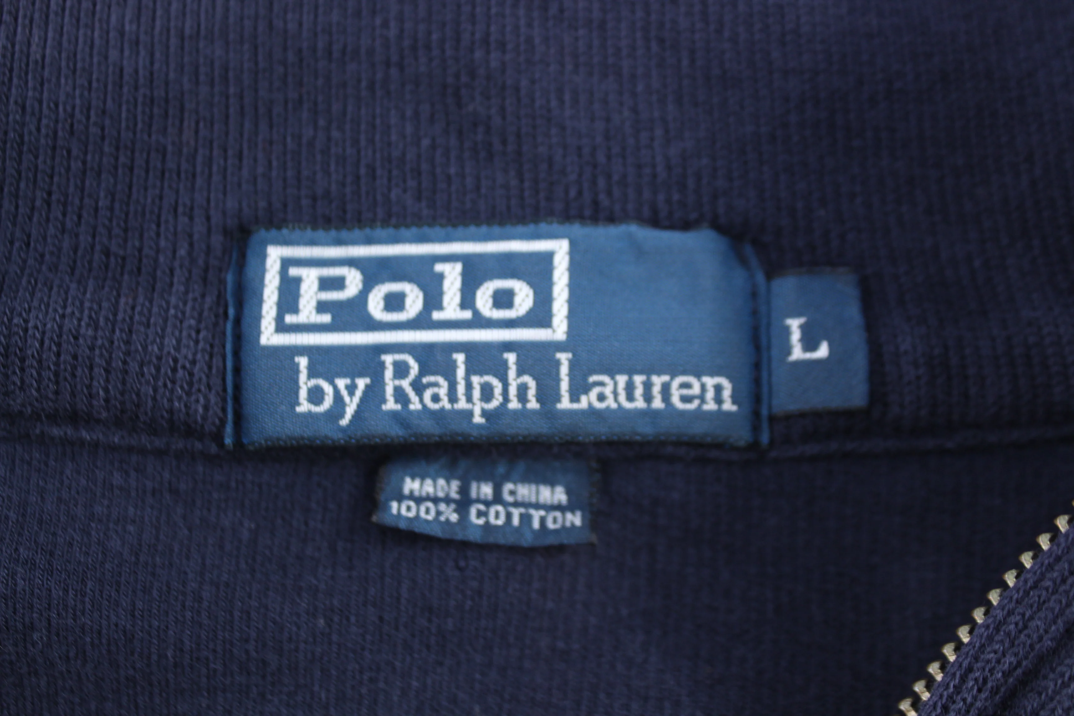 Polo by Ralph Lauren Embroidered Logo Blue Quarter Zip Sweater - Image 3