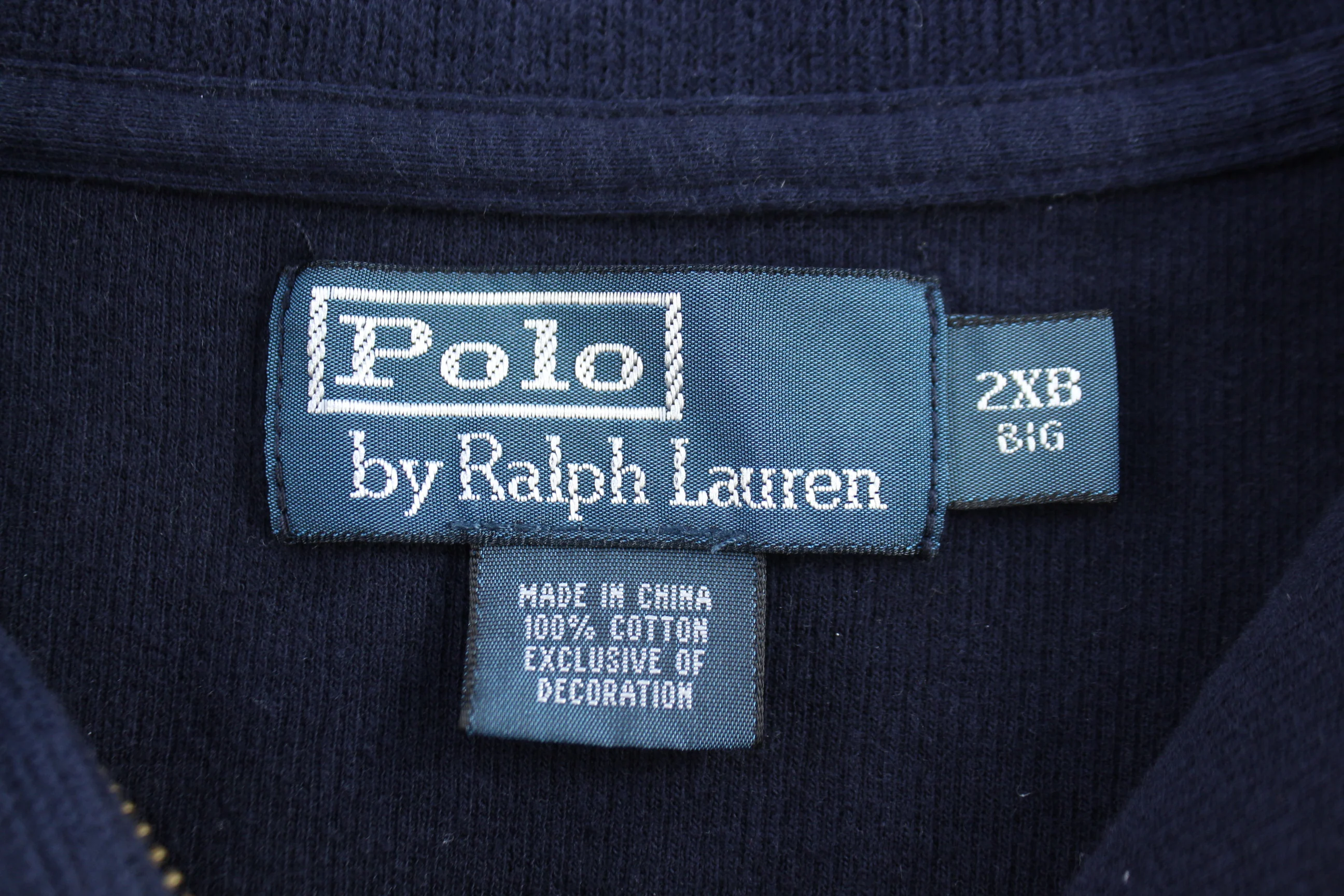 Polo by Ralph Lauren Embroidered Logo Blue Quarter Zip Sweater - Image 3