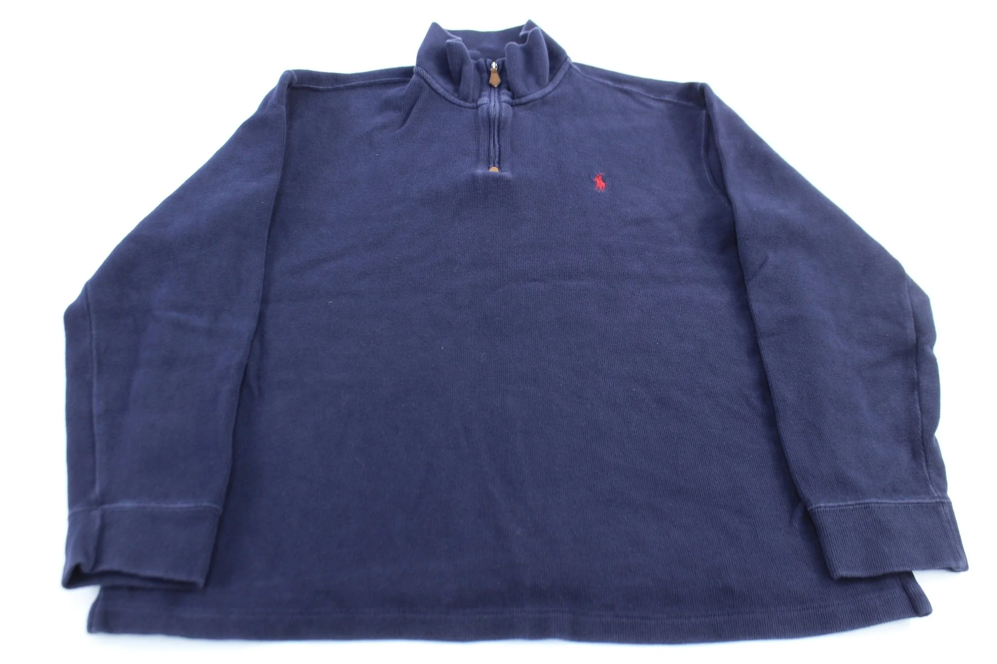 Polo by Ralph Lauren Embroidered Logo Blue Quarter Zip Sweater